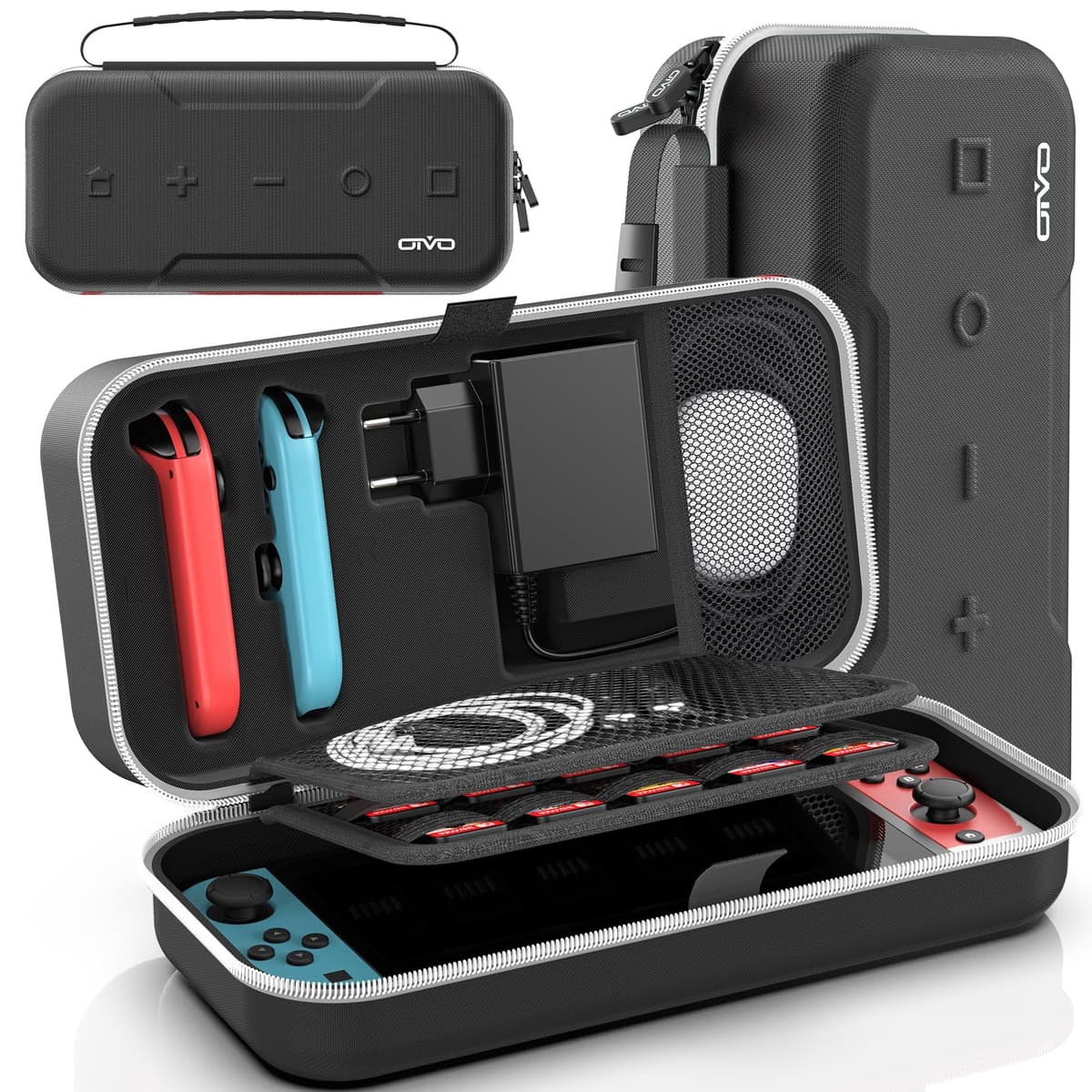 Funda para Nintendo Switch 2025, Bolsa de Transporte para Switch 2 para Joy-Con 2 y Consola, Funda de Viaje para Switch 2 para 24 Tarjetas de Juego y Accesorios, Organizador Cable y Adaptador-Negro — view 20