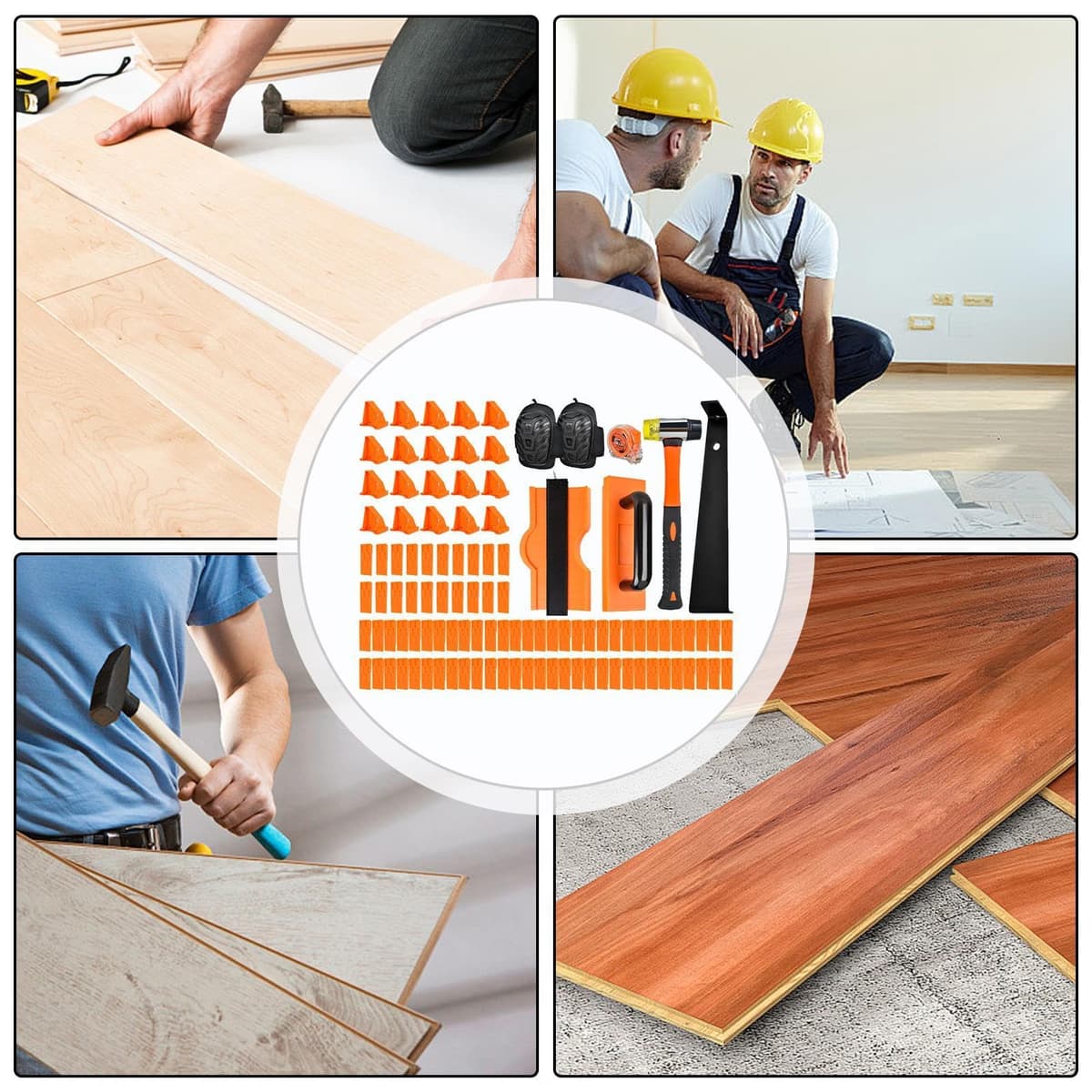 Laminate Repair Kit, Hardwood Flooring Tools, Plank Flooring Tools, Flooring Repair Kit, Flooring Tools for Home, Home Improvement Flooring Kit, 107 Pieces Flooring Kit for Home Improvement — view 5