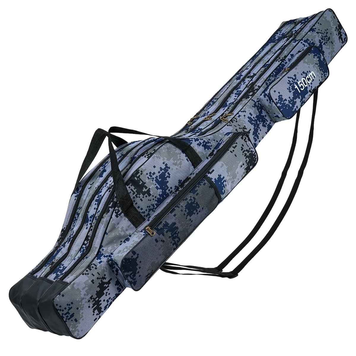 Lomffy Bolsa para Caña de Pescar Portátil, 150cm Plegable Alta Capacidad Bolsa de Almacenamiento para Caña de Pescar con 3 Capas Impermeable Duradero Bolsa de Transporte para Caña de Pescar (Marrón) — view 8
