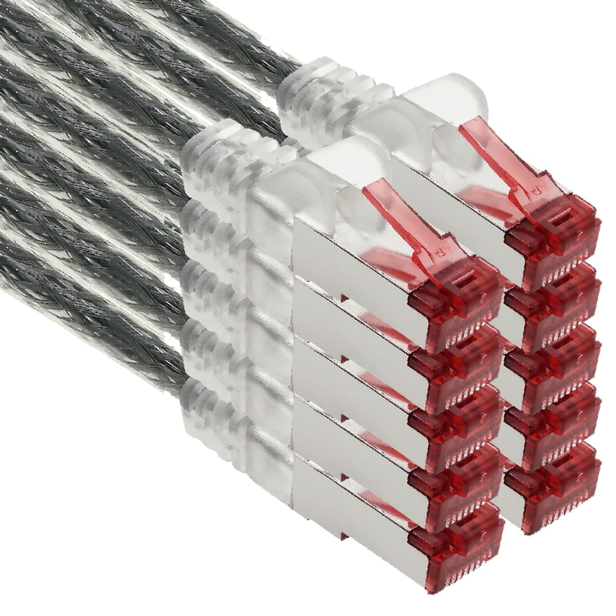 1aTTack.de - 1x 10m CAT6 patch cable S/FTP PIMF shielding CAT.6 RJ45 network cable Ethernet cable DSL LAN router switch modem patch panel - blue - 1 piece — view 27