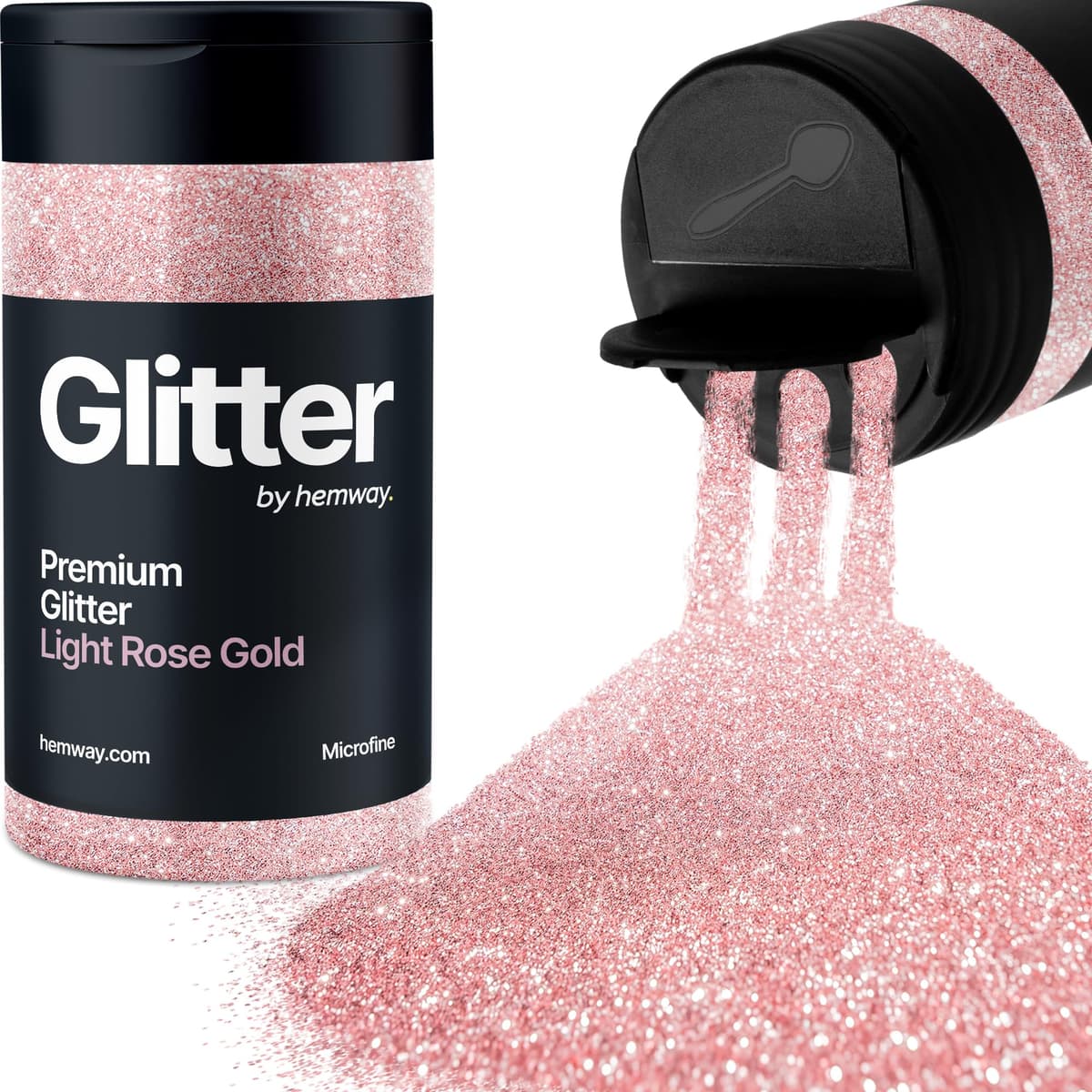 Light Rose Gold Glitter Shaker, 130g Ultrafine Glitter, Crafts 1/128" Metallic Flake Light Rose Gold Sequins, Resin & Epoxy Crafts, Decorating, Halloween, Christmas Nail, Face, Hemway — view 305