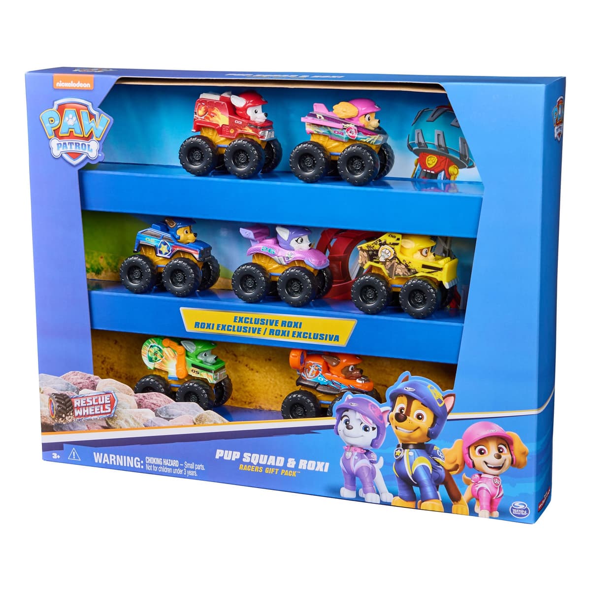 Paw Patrol Patrulla Canina - Pack 7 Coches Pup Squad Racers: Chase, Marshall, Skye, Rubble, Rocky, Zuma y Roxi - Patrulla Canina Juguetes - Regalo Niño 3 años + - Juguetes Niños 3 años — view 2