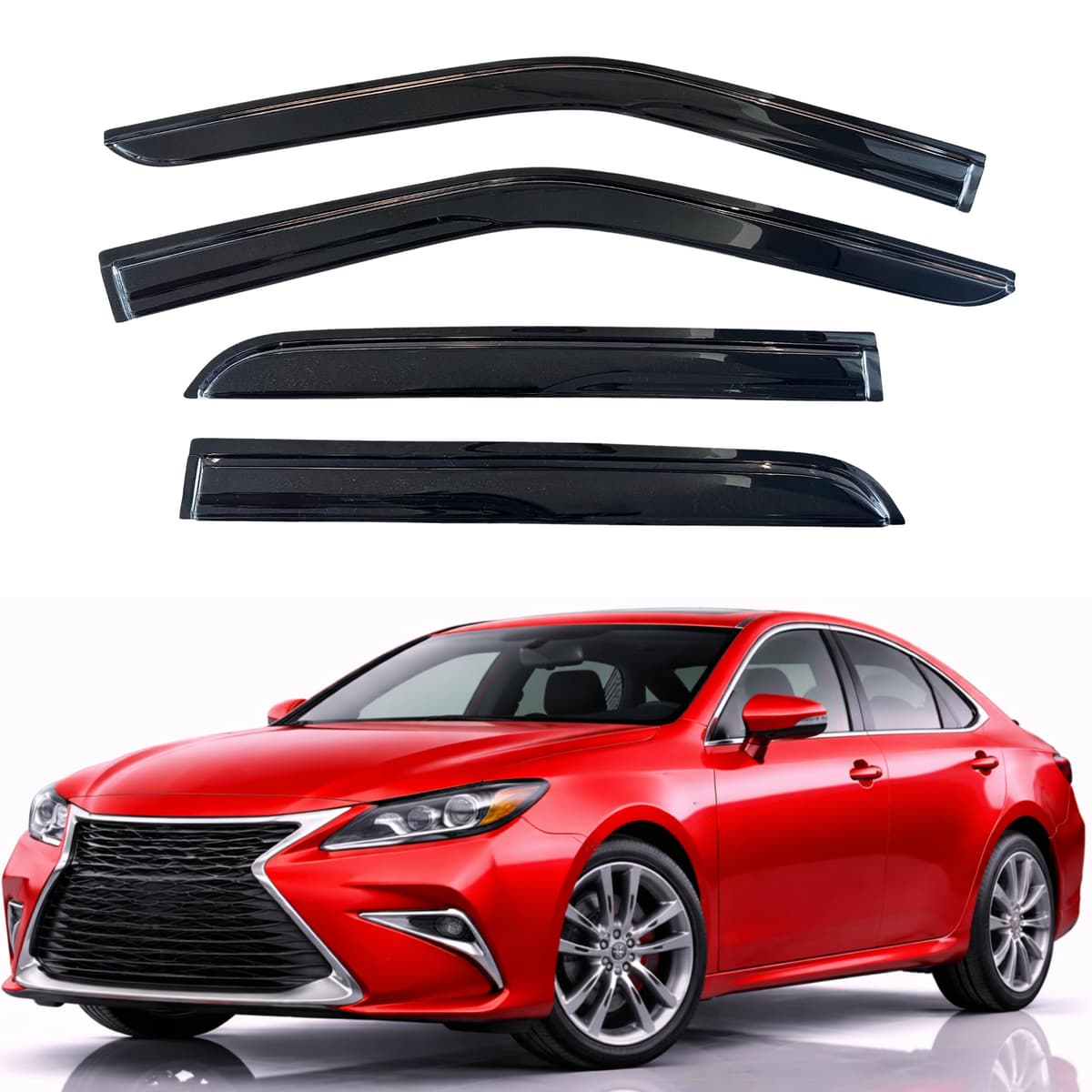 KPY Rain Guards Fit for 2006-2013 Lexus IS250 IS350, Out-Channel Window Visors Vent Wind Deflectors 4PC, Car Accessories for 06-13 Lexus is Series — view 174