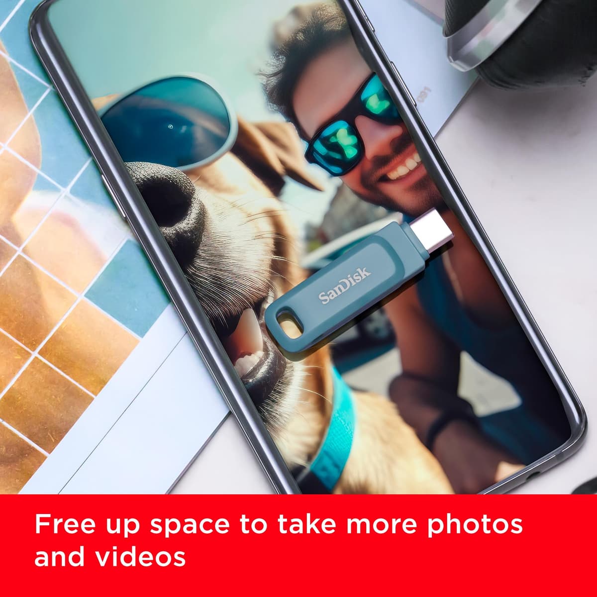 SANDISK Ultra Dual Drive Go, USB Type-C &Type-A Flash Drive 128GB (Memory stick up to 400MB/s, Reversible Type-C and Type-A connectors for Android Smartphone, Tablets and Mac) Navagio Bay — view 4