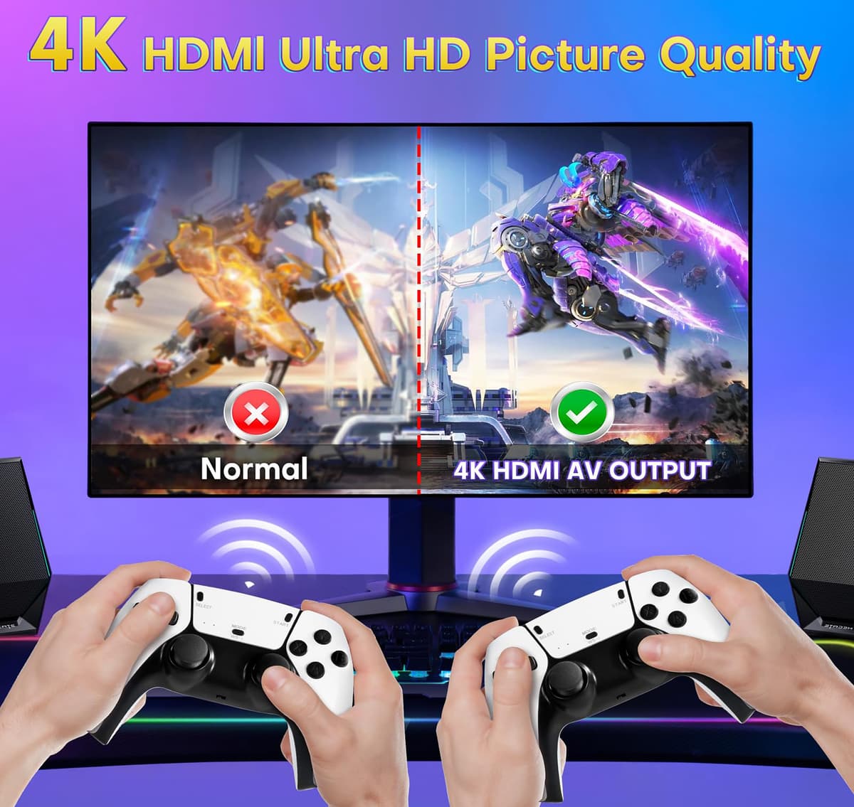 dadeerhe Retro Game Stick, Classic Video Games, 20,000+ Games and 23 Emulators, Upgraded Dual 2.4G Wireless Controllers, Plug and Play TV Retro Gaming — view 2