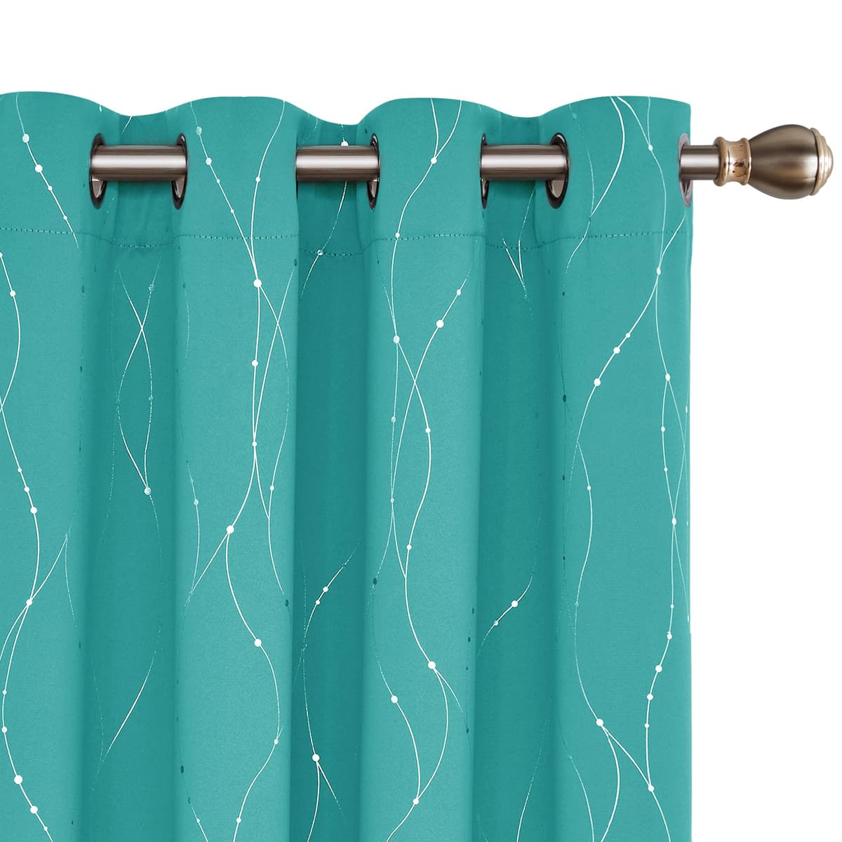 Deconovo Soft Dotted Line Foil Printed Blackout Curtains Thermal Insulated Curtains Eyelet Energy Efficiency Room Darkening Curtains for Bedroom 52 x 72 Inch Light Grey 2 Panels — view 70