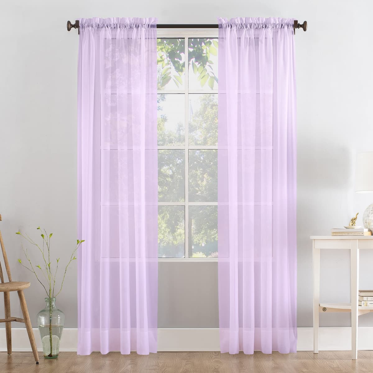 Megachest a pair of slot top voile curtains (Pure White, 56" wideX81 drop 2 Panels) — view 47