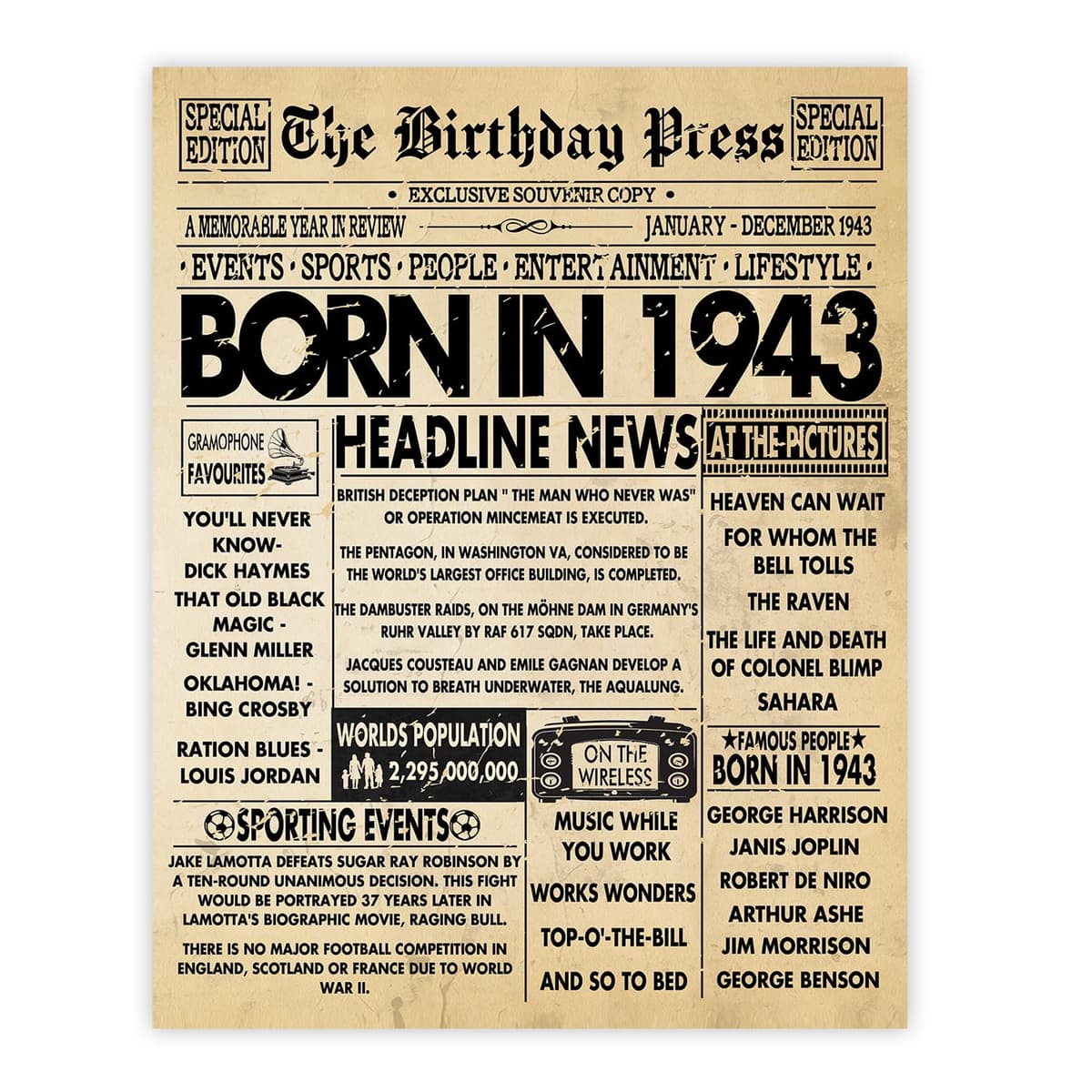 Stuff4 50th Birthday Poster Unframed - Born In 1976 Vintage Newspaper - Happy 50th Birthday Gifts for Women Men Retro Back In 1976, 8x10 Inch Decor Decoration Bday Party — view 29