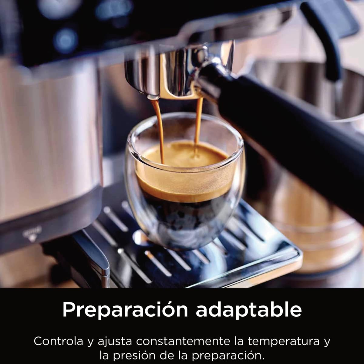 Ninja Luxe Essential Cafetera 2 en 1 para latte, cappuccino y espresso con molinillo y espumador de leche integrados, fácil de usar y 2 preajustes automáticos de espuma, plata, ES501EU — view 4