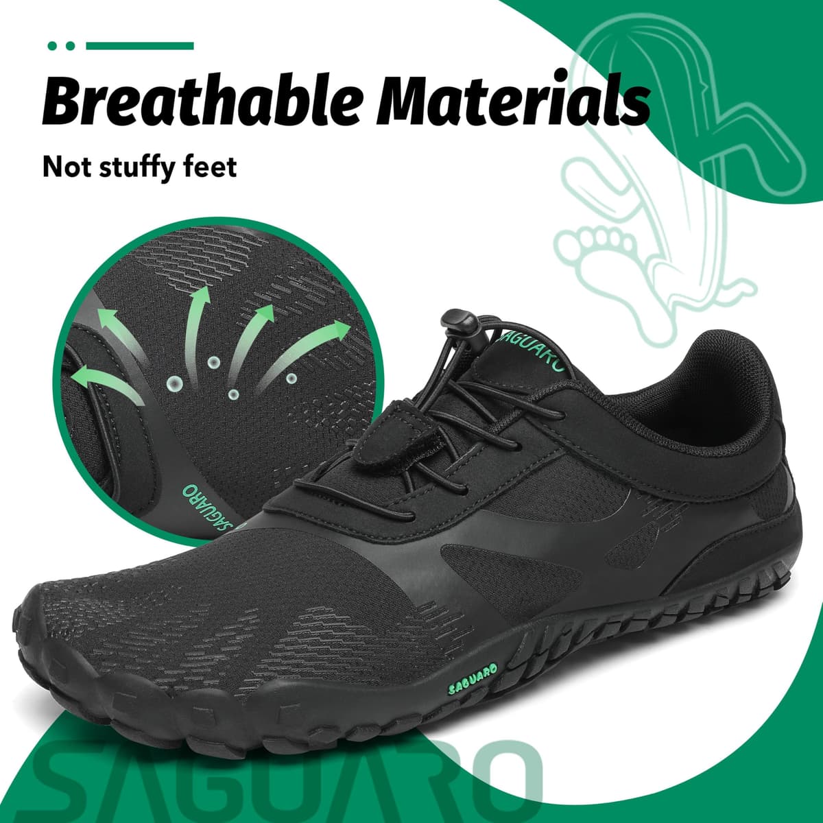 SAGUARO Versátil Minimalistas Zapatillas Ligeras Flexibles para Exterior Interior - Gym Asfalto Playa Montaña, Unisex-Adulto — view 3