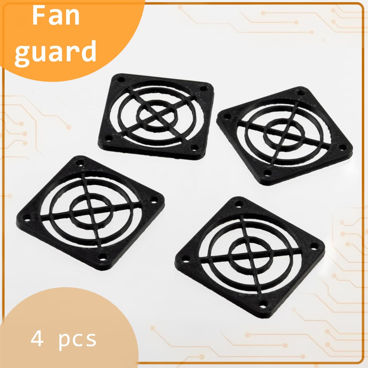 AERZETIX - Juego de 4 Rejillas de Ventilador de plástico 40x40 mm para Ordenador PC impresoras Equipos audiovisuales proyectores Multimedia | Color Negro — view 2