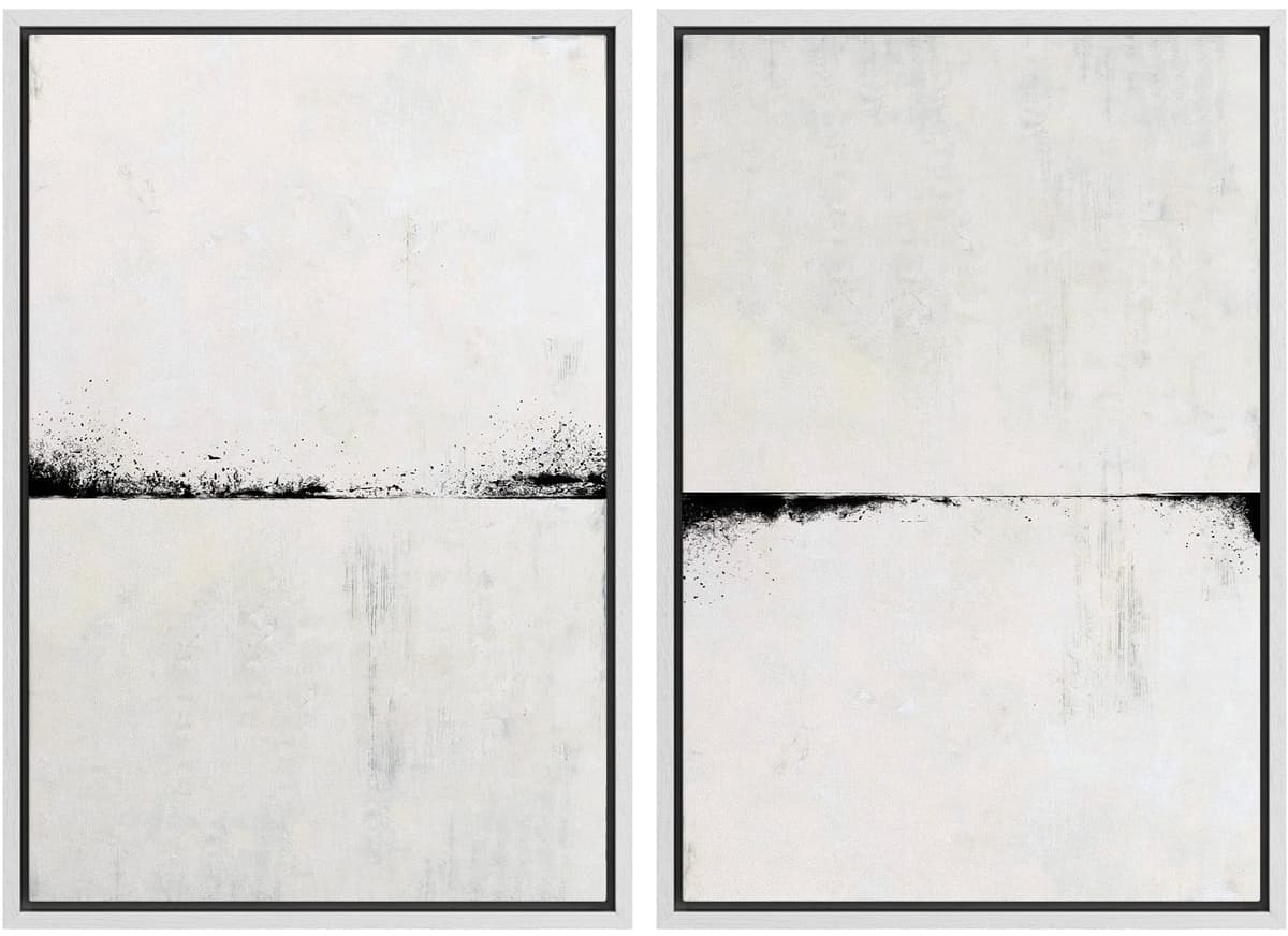 MUDECOR Framed Canvas Print Wall Art Set Watercolor Pastel Duotone Tan Landscape Abstract Shapes Illustrations Modern Art Decorative Contemporary for Living Room, Bedroom, Office - 24"x36"x2 Natural — view 47