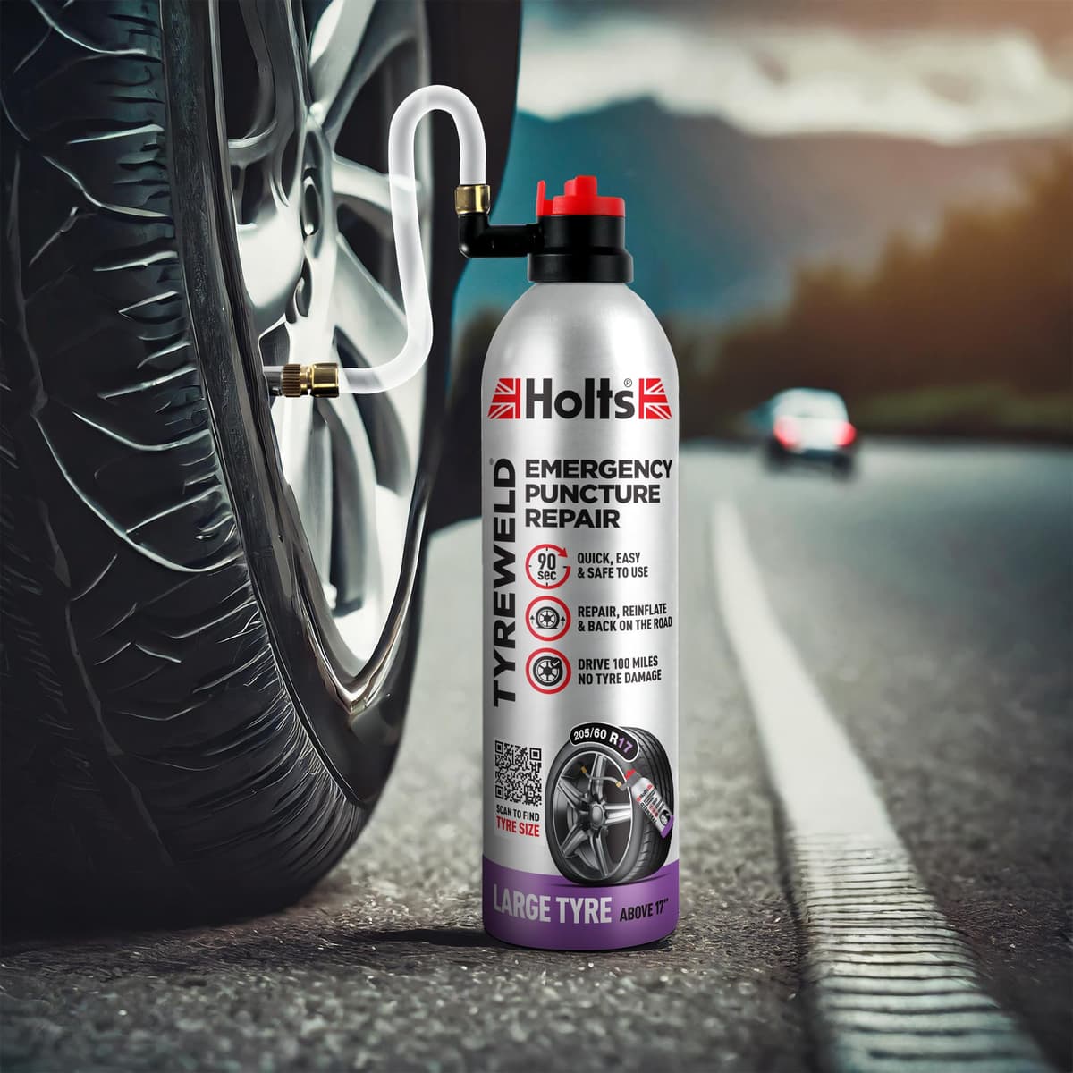 Holts Tyreweld Puncture Sealant 500ml, Emergency Tyre Repair Foam, Car Puncture Repair Kit Sealant To Get You Back On The Road, Quick & Easy Flat Tyre Foam, Drive Up To 100 Miles, No Tools Needed — view 5