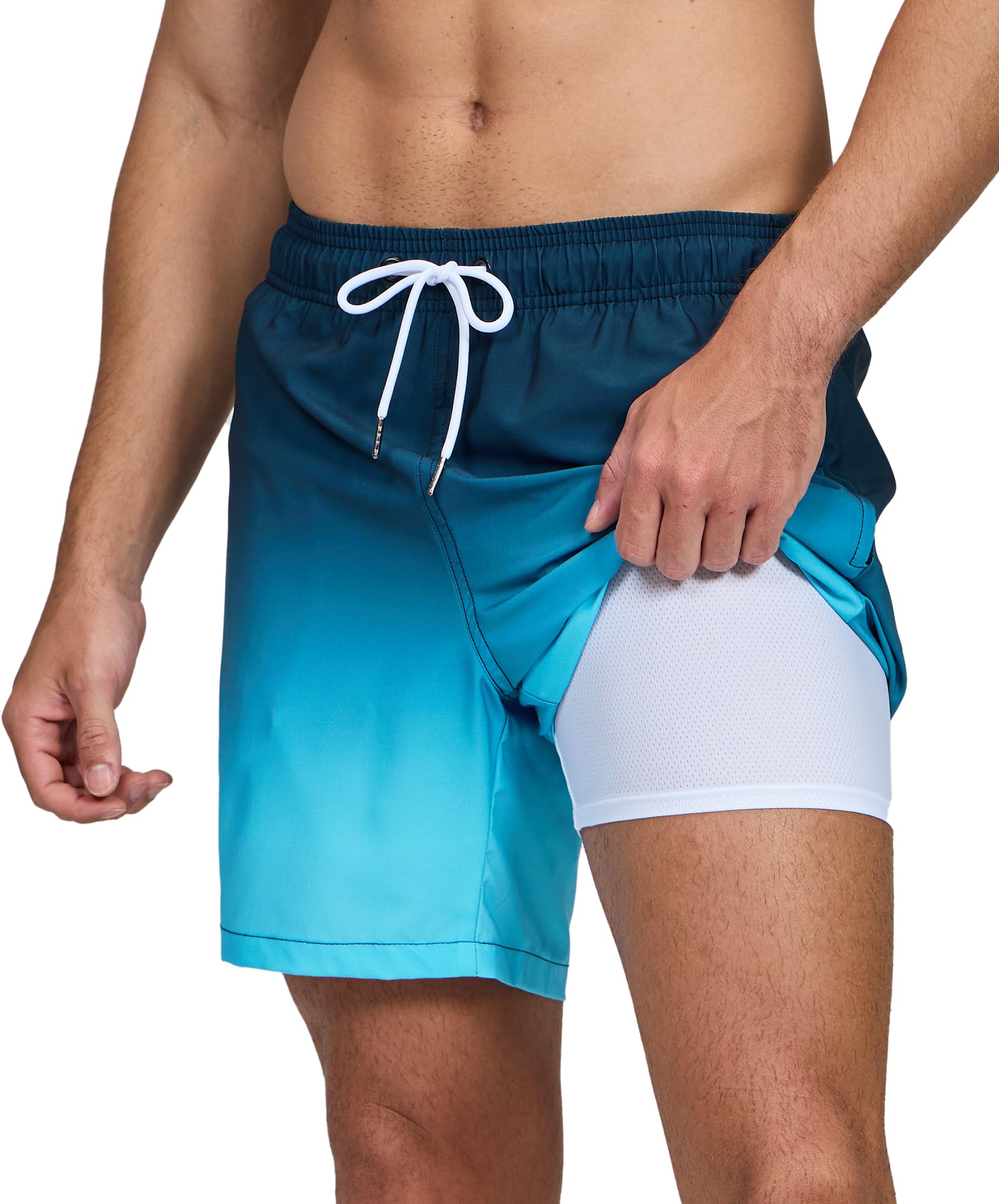 Kfnire Bañador Hombre con Forro Compresión y Bolsillos, Shorts de Baño para Natación Secado Rápido Hidrófugo Banador para Hombre — view 6