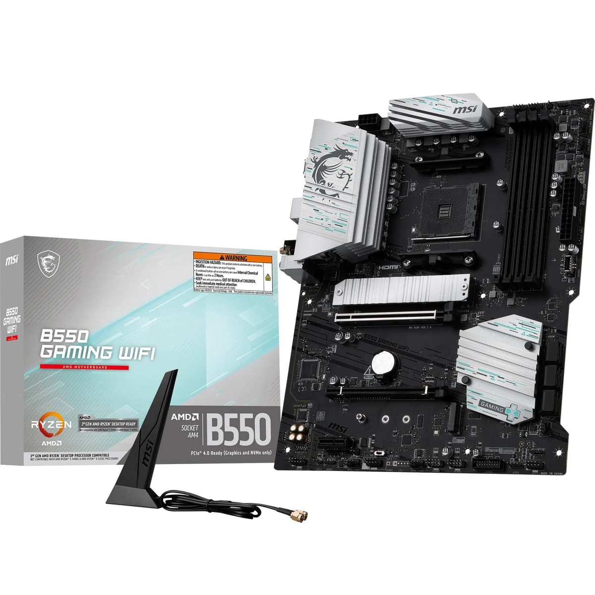 MSI B550M PRO-VDH WIFI Motherboard M-ATX - Supports AMD Ryzen 5000 Series Processors, AM4, DDR4 Boost (4400MHz/OC), 1 x PCIe 4.0 x16, 3 x PCIe 3.0 x16, 1 x M.2 Gen4, 1 x M.2 Gen3, Gigabit LAN, Wi-Fi 6 — view 12