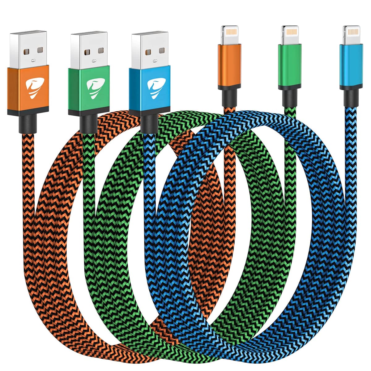 3Pack 2M iPhone Charger Cable, Long iPhone Charging Cable MFi Certified Lightning Cable Fast Charging Cord Braided i Phone Charger Lead USB Cord for Phone 14 13 12 11 Pro Max XS XR 8 7 6 SE, iPad — view 9