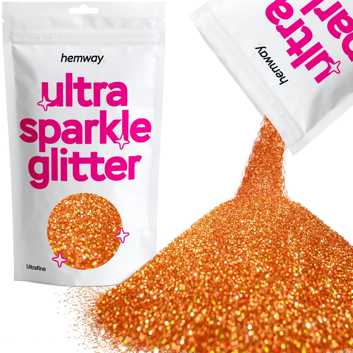 Hemway Ultra Sparkle Glitter Baby Pink Iridescent 100g Fine | Glitter for Arts & Craft, Makeup, Nail Art, Crafting, Card Making, Sparkle Decoration — view 207