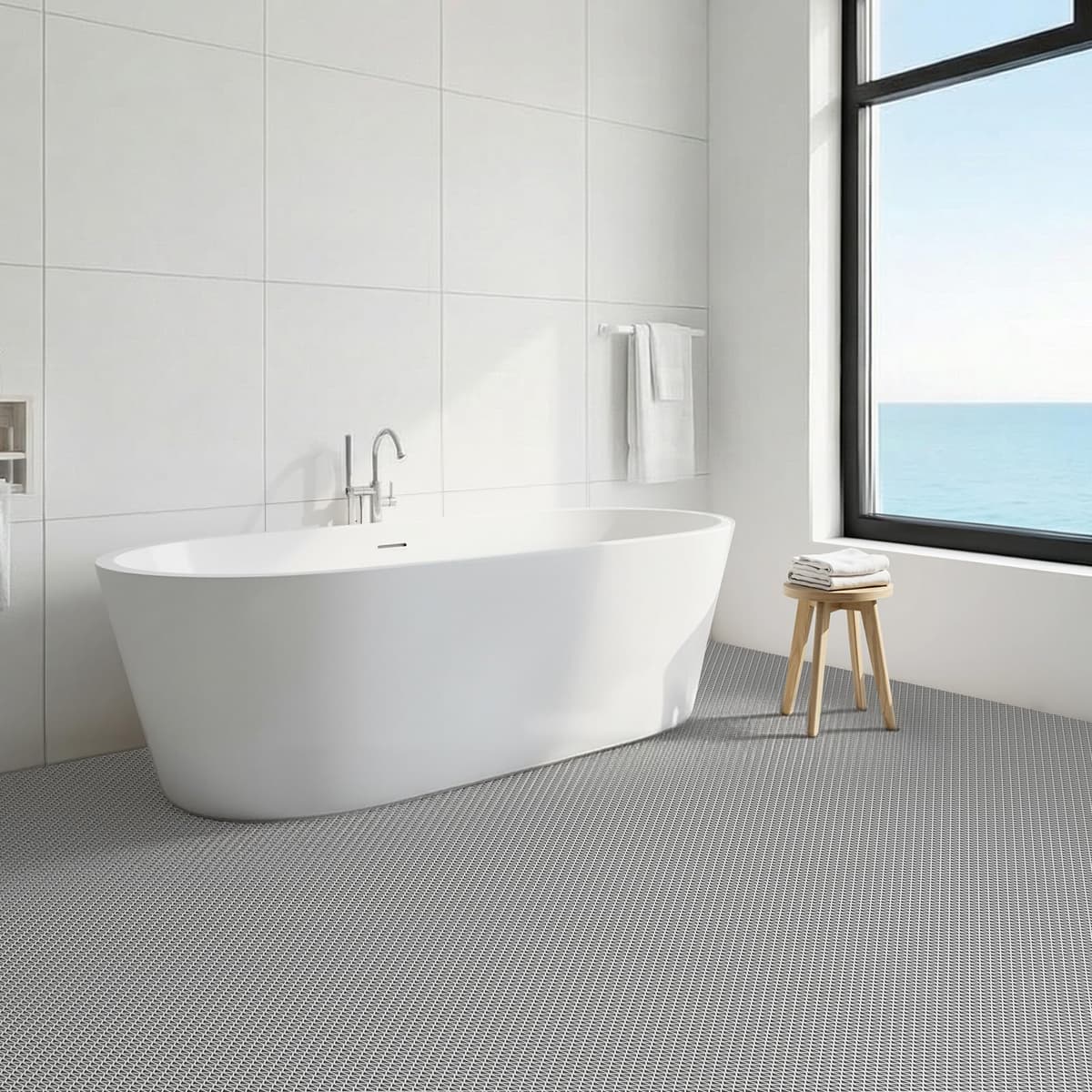 VEVOR Alfombra de Drenaje Antideslizante 90 x 300 cm, Alfombrilla Comercial de PVC, Felpudo Impermeable para Entrada de Casa, Compatible con Cocina Piscina Terraza Baño Ducha Restaurante, Color Gris — view 2