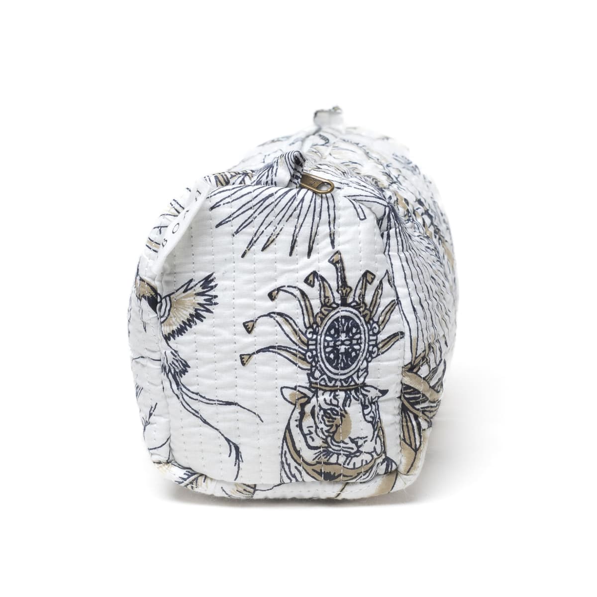 Neceser Print de Viaje Organizador, Bolsa de Aseo, Bolso Maquillaje de algodón Acolchado para Mujeres, Hombres y recién Nacidos con Forrado Impermeable Interior (Blanco Animales, Mediano) — view 3