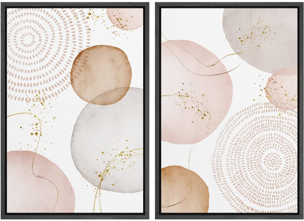 SIGNFORD Framed Canvas Print Wall Art Set Soft Hydrangea Pair Light Blue Florals with Green Leaves Illustration Modern Art Decorative Nordic Nature for Living Room, Bedroom, Office - 24"x36"x2 White — view 119
