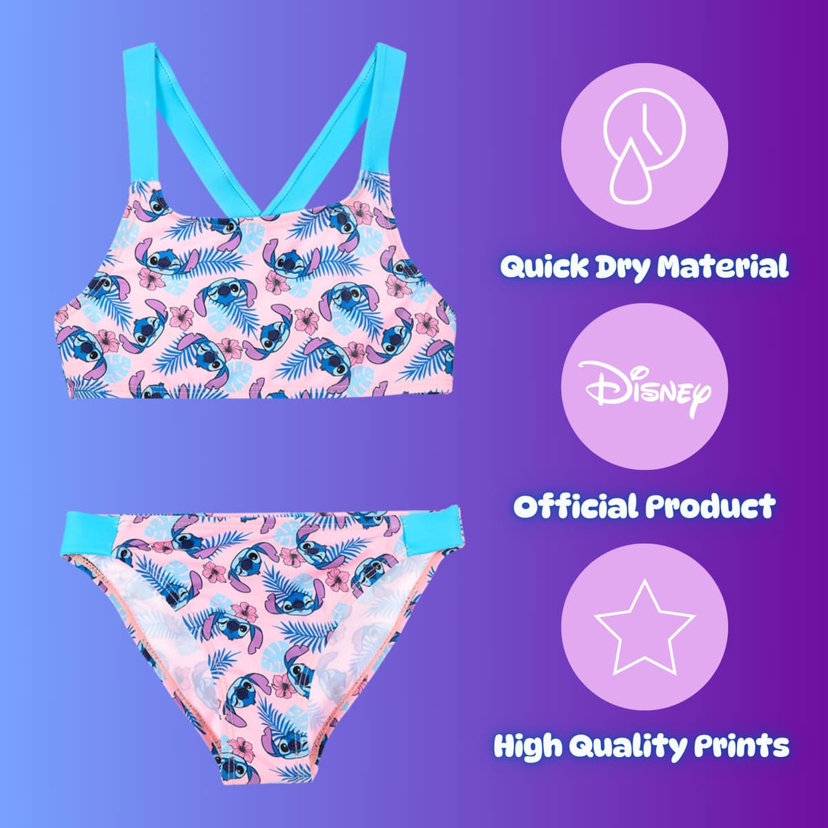 Disney Stitch Bikini para Niña, Bañador de Dos Piezas Verano Infantil Adolescentes, Tallas 6 a 12 Años — view 4