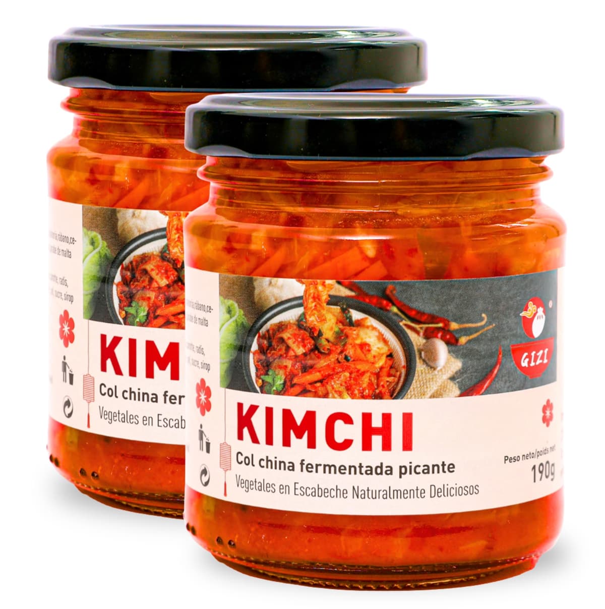 Kimchi Coreano & Col China Fermentada Picante – Auténtica Receta Tradicional, Fermentación Natural, Sabor Intenso y Crujiente - Pack Laborawi (570g) — view 5