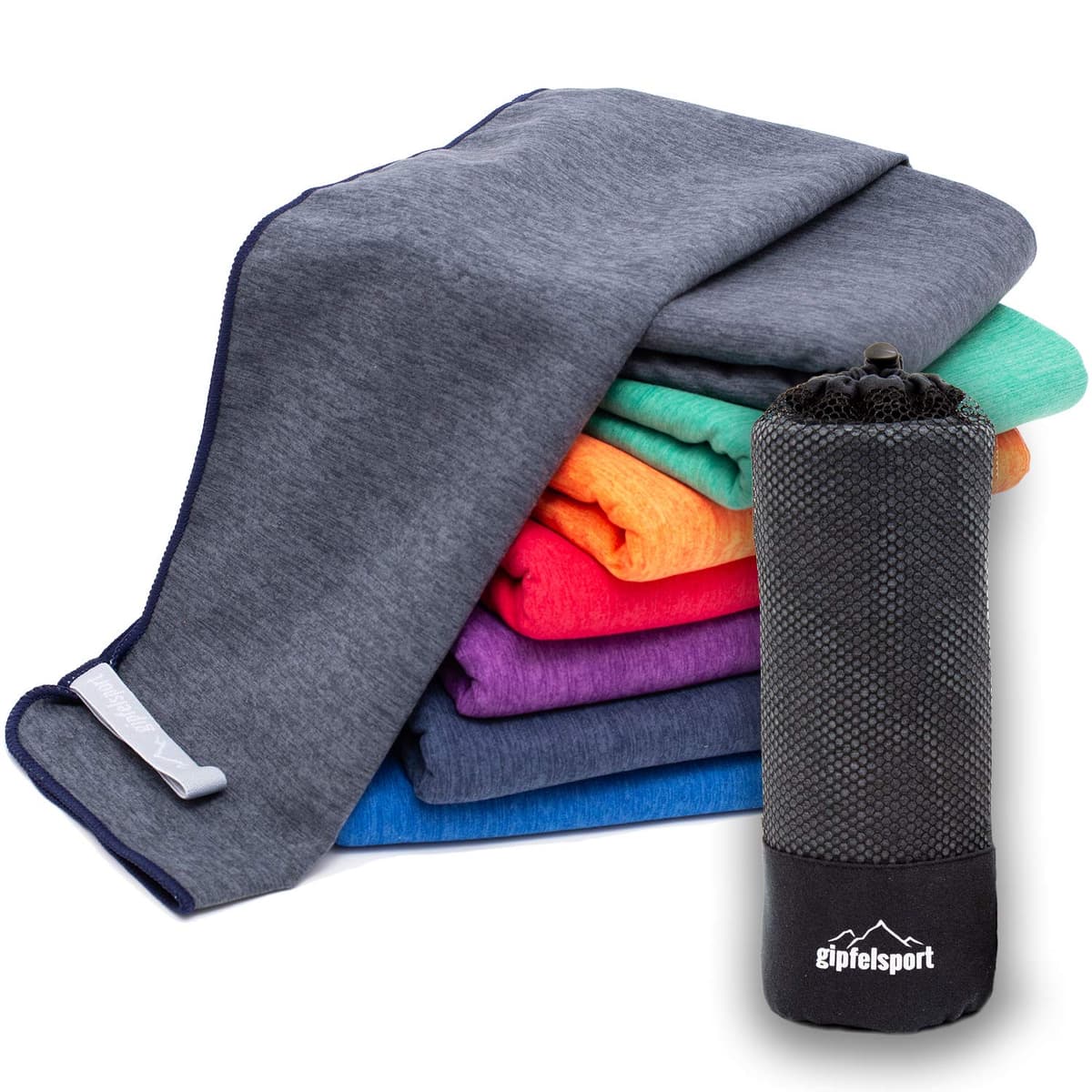 gipfelsport Toalla de Microfibra | Toalla de baño de Microfibra, Toalla de Viaje, Toalla de Playa | De Secado rápido, Ultra Ligero, Ahorro de Espacio | para niños, Hombres y Mujeres — view 17