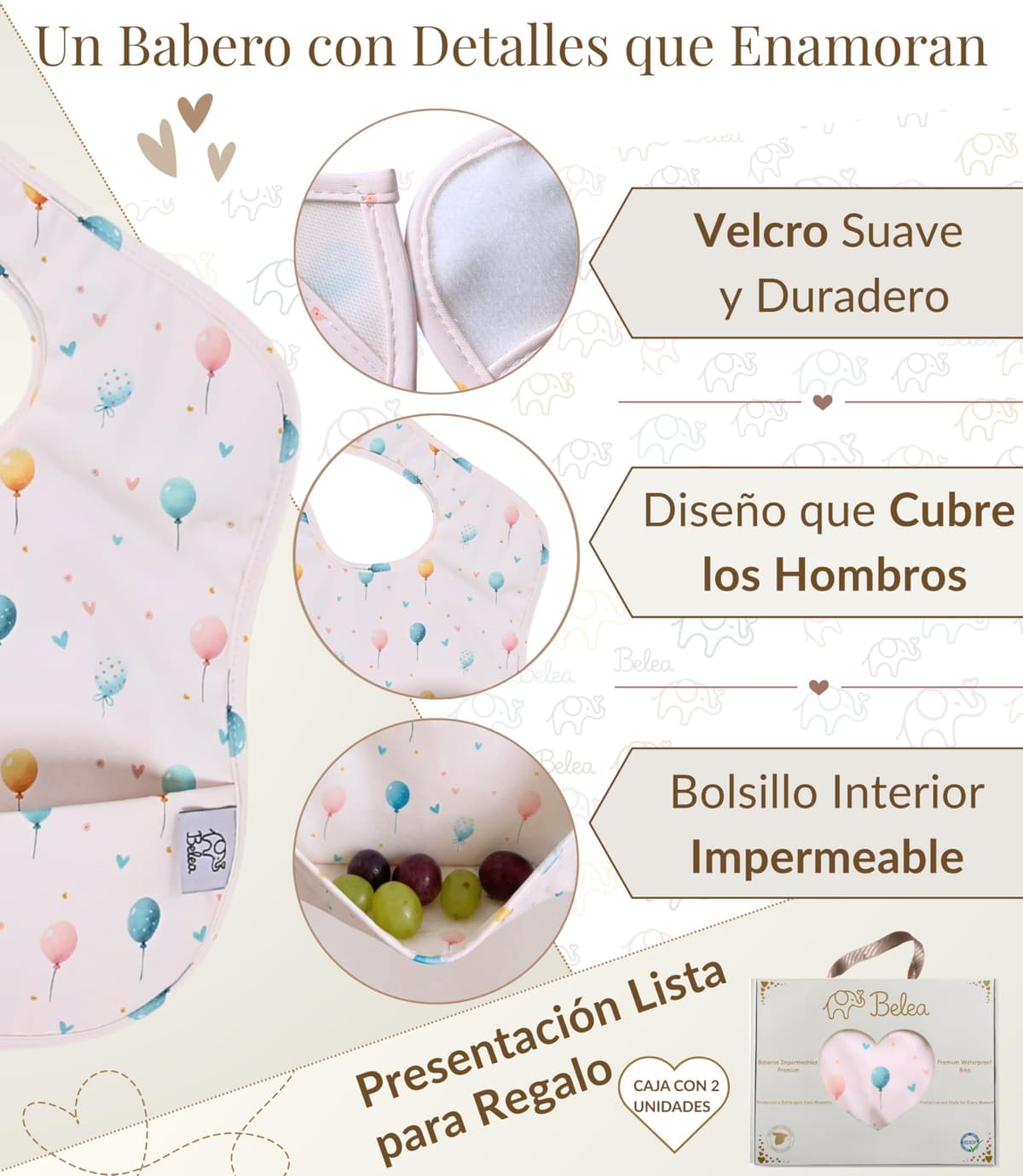 Pack 2 Baberos Bebe Impermeables Sin Mangas BLW 6 Meses a 5 Años Bolsillo Recogemigas Babete Impermeável Babero Infantil Sin BPA Regalo Baby Shower Cumpleaños Bebé — view 4