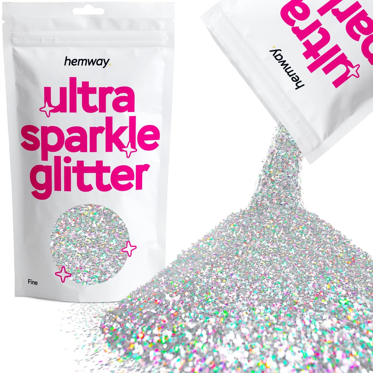 Hemway Ultra Sparkle Glitter Baby Pink Iridescent 100g Fine | Glitter for Arts & Craft, Makeup, Nail Art, Crafting, Card Making, Sparkle Decoration — view 53