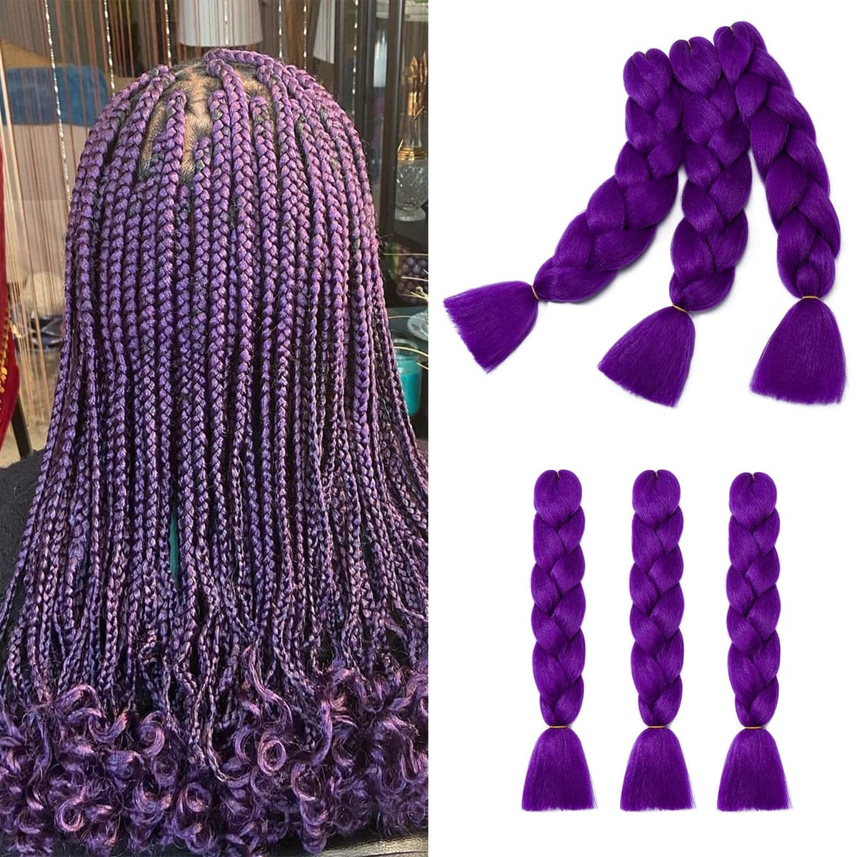 60cm Extensiones de Pelo Trenzas Africanas Castaño Oscuro Extensiones para Trenzas Africanas 1 pcs 100g Kanekalon Pelo para Trenzas Africanas Sintetico Extensiones de Trenzado Cabello Braiding — view 38