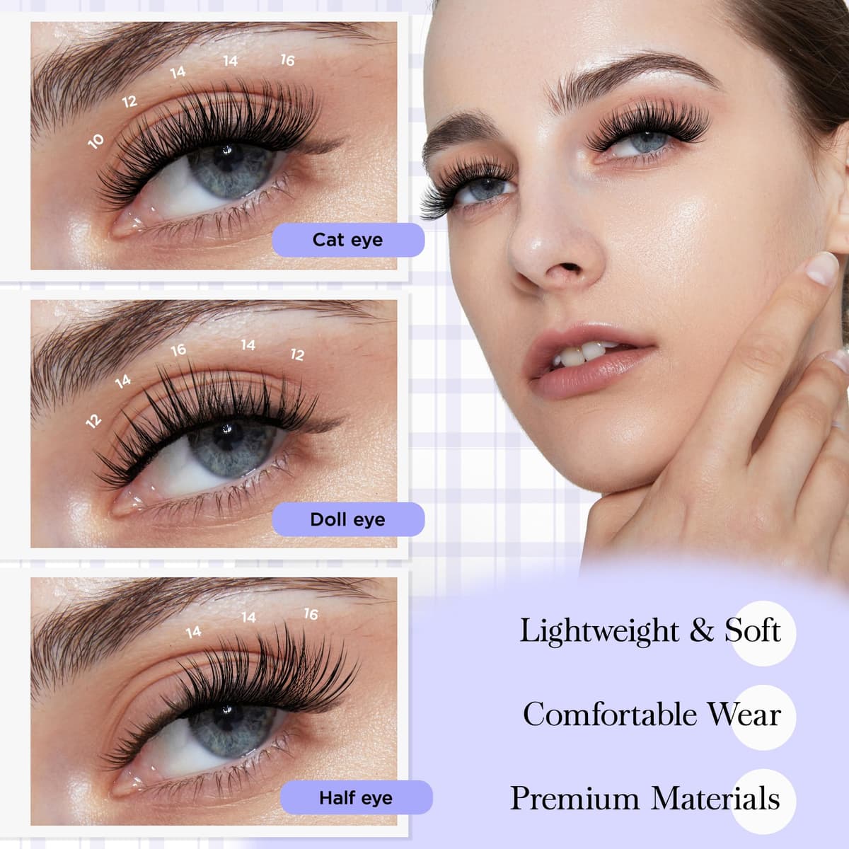 BEYELIAN Pestañas Postizas Self Adhesive, 72 Pcs D+ Curl DIY Press on Pestañas Individuales, Pestañas Adhesivas Reutilizables Cluster Lashes Pestañas Postizas (R06) — view 5