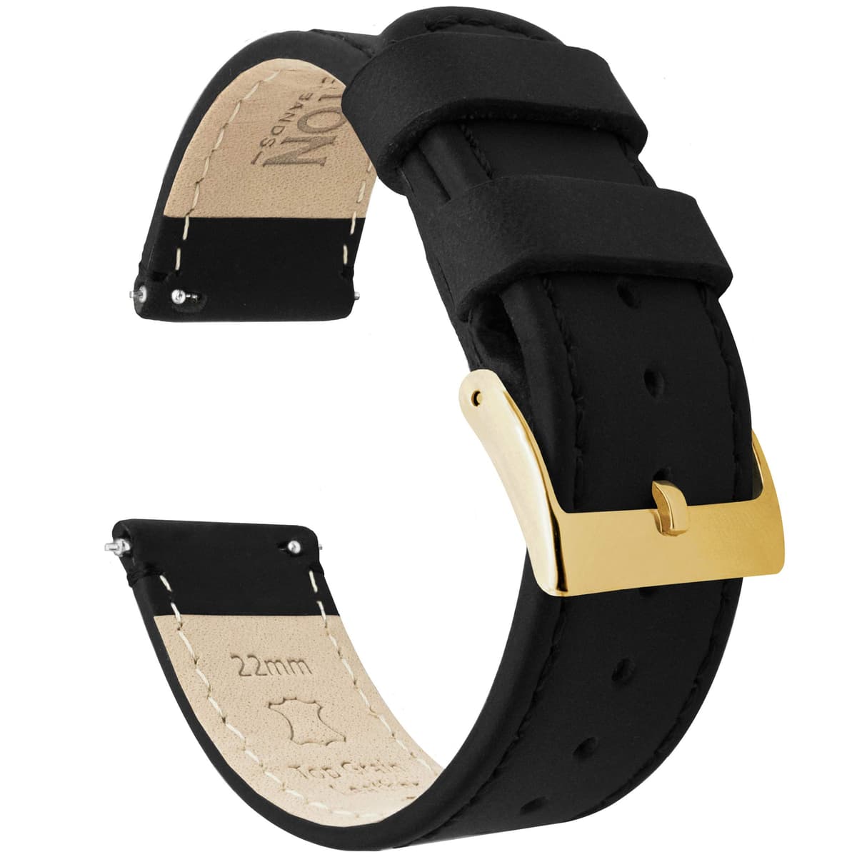 BARTON Quick Release - Top Grain Leather Watch Band Strap - Choice of Colour & Width - 16mm, 18mm, 19mm, 20mm, 21mm 22mm, 23mm or 24mm — view 27