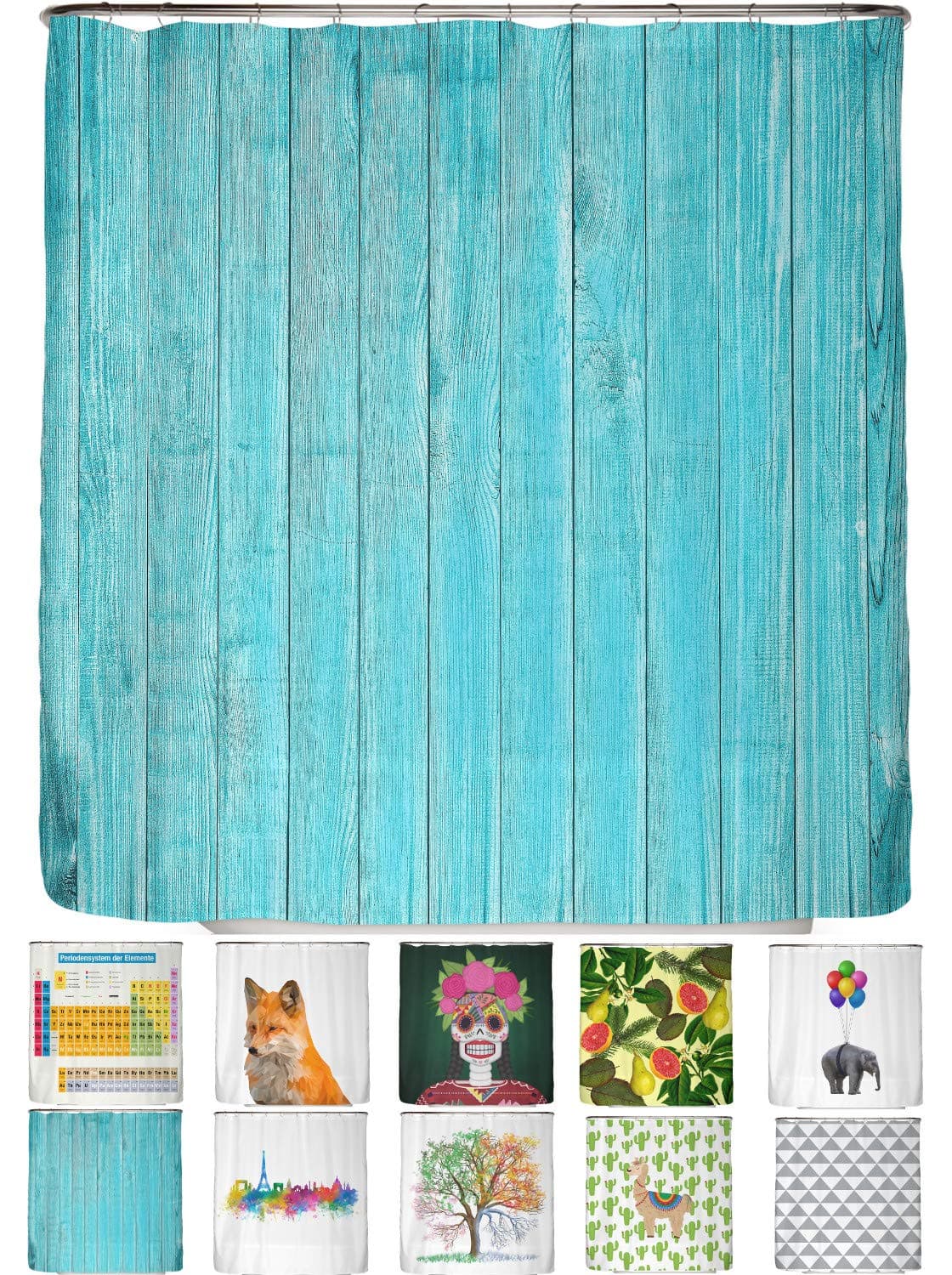 arteneur® - Cortina de Ducha 180x200 - Cortina de Baño Antimoho de Tela, Impermeable, Lavable y Opaco con Dobladillo Ponderado y Anillas (Tabla Periódica Española) — view 28
