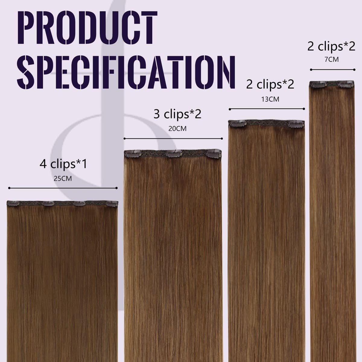 Fshine Clip in Hair Extensions Human Hair Copper Hair Extensions 18 Inch 120 g 7 pcs Color 330 Natural Straight Hair Extensions for Women Real Human Hair — view 5