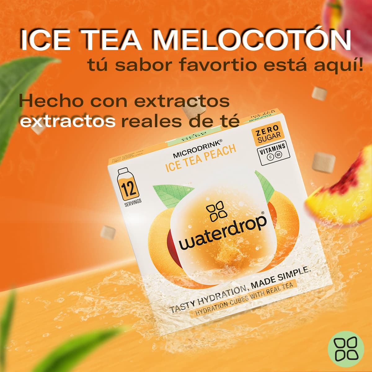 waterdrop® Microdrink, Té Frio MELOCOTÓN, 36 Pastillas Saborizantes Para Agua SIN AZÚCAR, Té NEGRO, Con VITAMINAS, Refresco Instantaneo Sin Calorias, Infusiones Variadas Polvo, Ice Tea — view 2