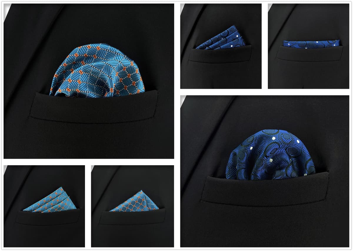 S&W SHLAX&WING 5 Pieces Pañuelo De Bolsillo Para Hombre Handkerchiefs Set para chaqueta de traje — view 3