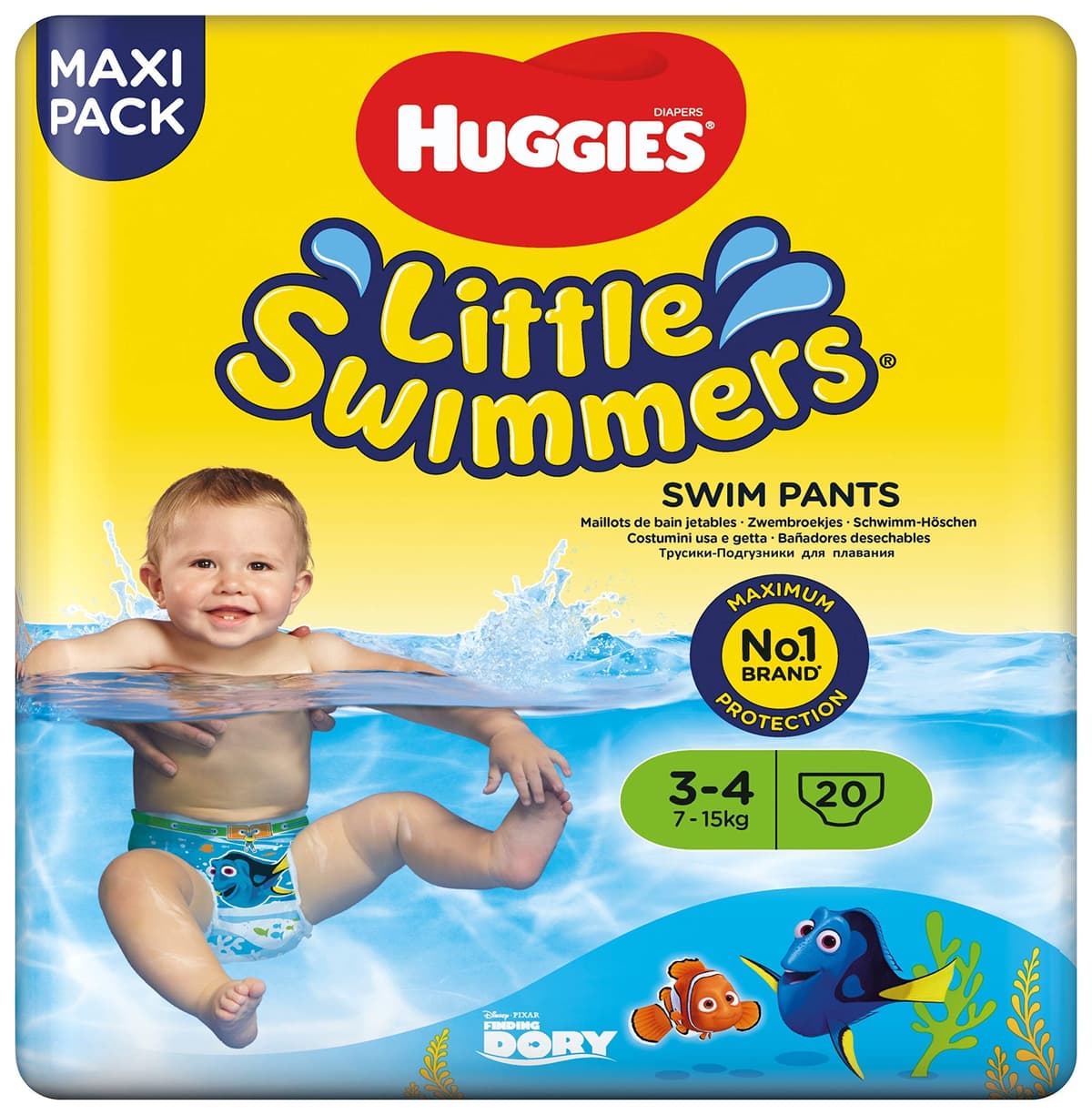 Huggies Little Swimmers, Swim Nappies, Size 5-6 - 33 Pants - Maximum Protection Swimming Nappies with Leak Guards - All-Round Stretchy Waistband — view 16