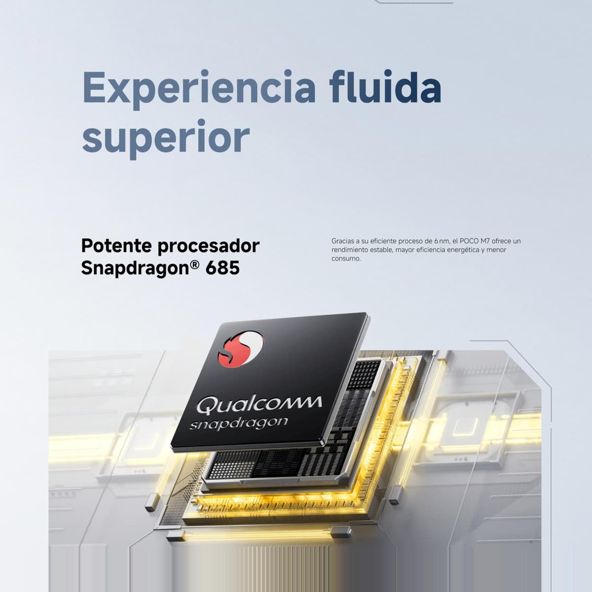 XIAOMI POCO M7 - Smartphone de 8+256GB, Cámara Dual de 50MP con AI, Pantalla inmersiva de 6,9” FHD+, Snapdragon 685, Carga rápida de 33W y Reversible de 18W, Cargador no Incluido, Plata (Versión ES) — view 8