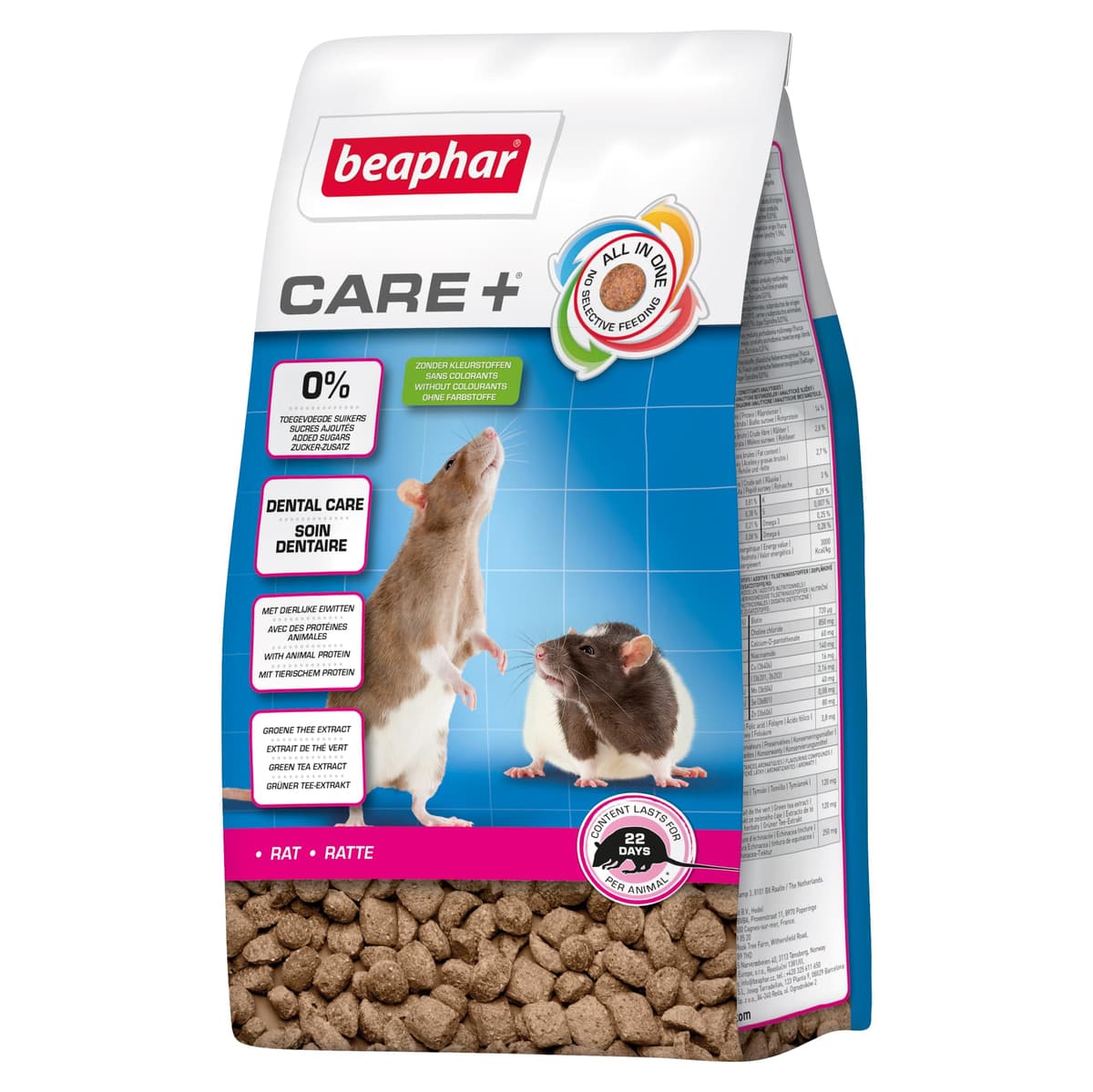 Beaphar - Care+ Pienso Super Premium - Comida para Rata - 1,5kg - Alto Valor energético - Buena digestión - Desgaste de los Dientes y Sin azúcares añadidos- Alimentación Extrusionada — view 4