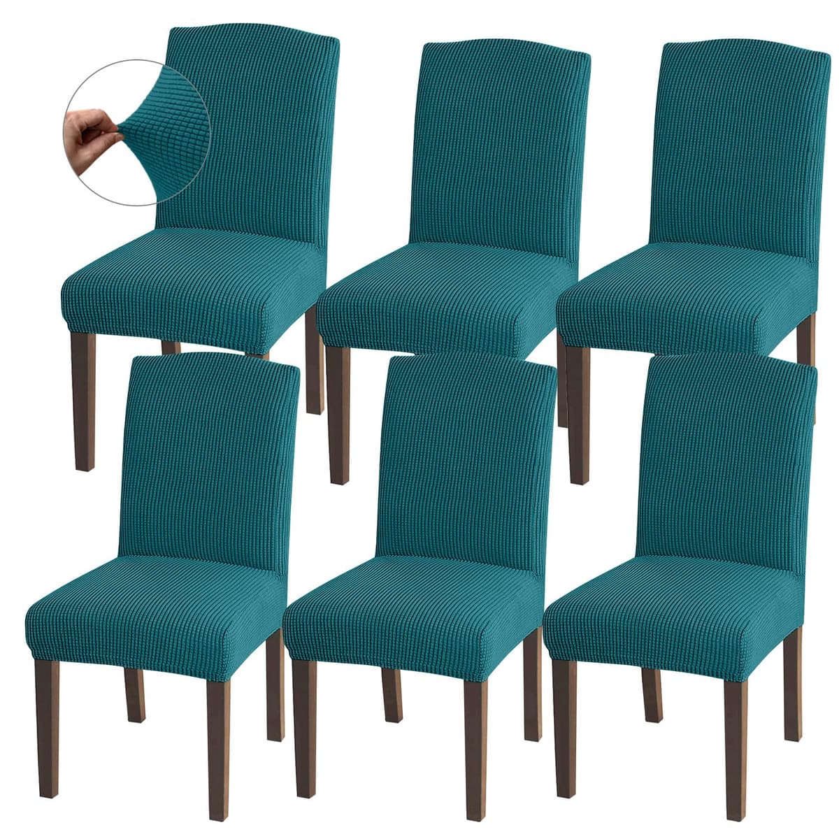Granbest High Stretch Dining Chair Slipcovers, Universal Fit Jacquard Parson Dining Chair Covers, Removable Chair Protectors for Dining Room, Kitchen, Restaurant and Hotel (Set of 4, Grey) — view 14