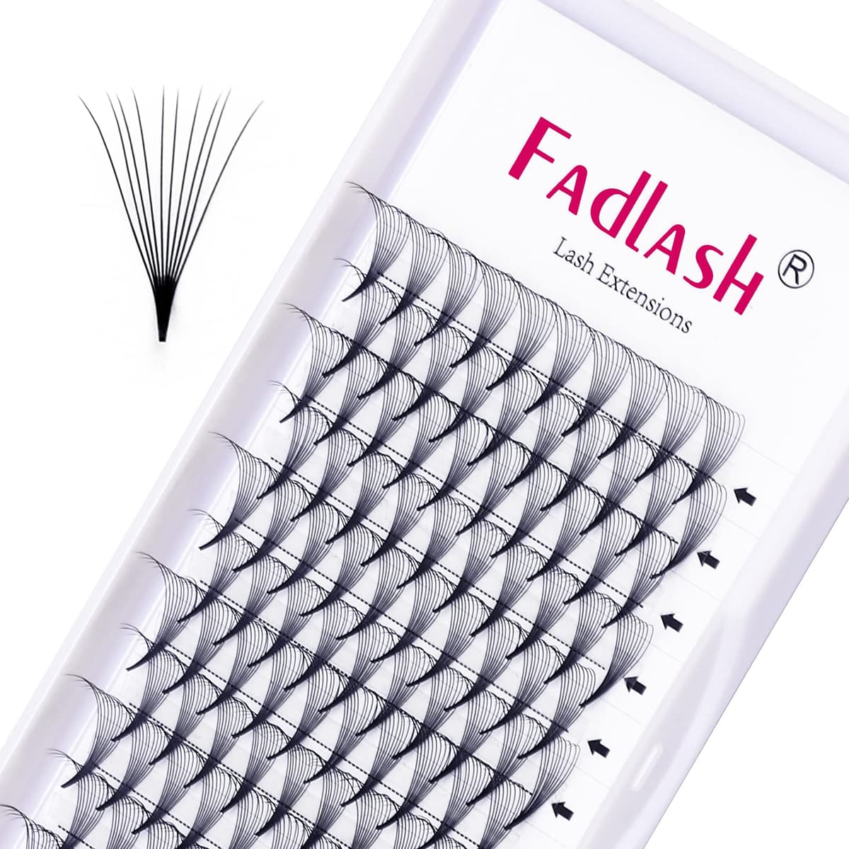 Russian Volume Lashes 16D 0.07 C Curl Mix Tray - Premade Fan Lashes (8-14mm) — view 8