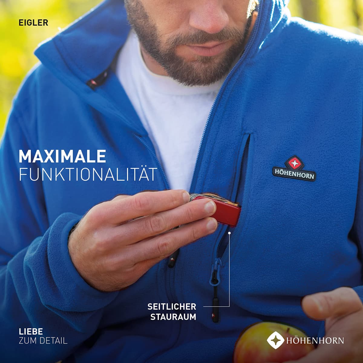 Höhenhorn Badus Chaqueta polar para hombre Cremallera completa Senderismo al aire libre Senderismo — view 5