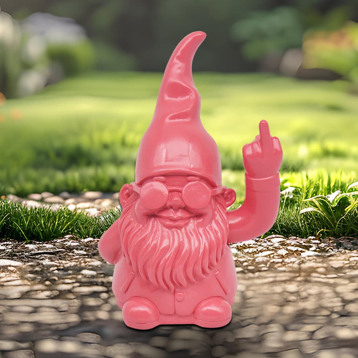 Lesser & Pavey Gnomes Home Decor Figurines & Ornaments For Home & Office | Decorative Home Accessories Statues For Indoor & Outdoor | Lovely Gifts for Women & Men Peace Hands Pink 20 Cm — view 4