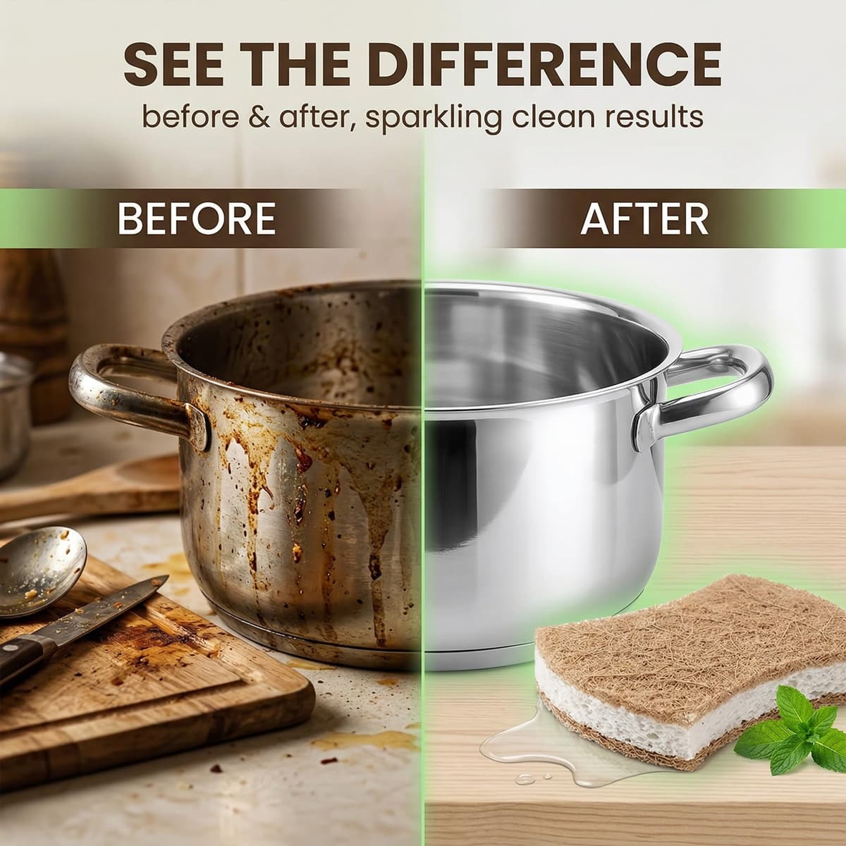 6 piezas esponja de cocina natural, estropajo ecologico, esponja de cocina biodegradable, esponja de cocina orgánica hecha de celulosa y coco, esponja de limpieza natural, esponja de cocina sostenible — view 5