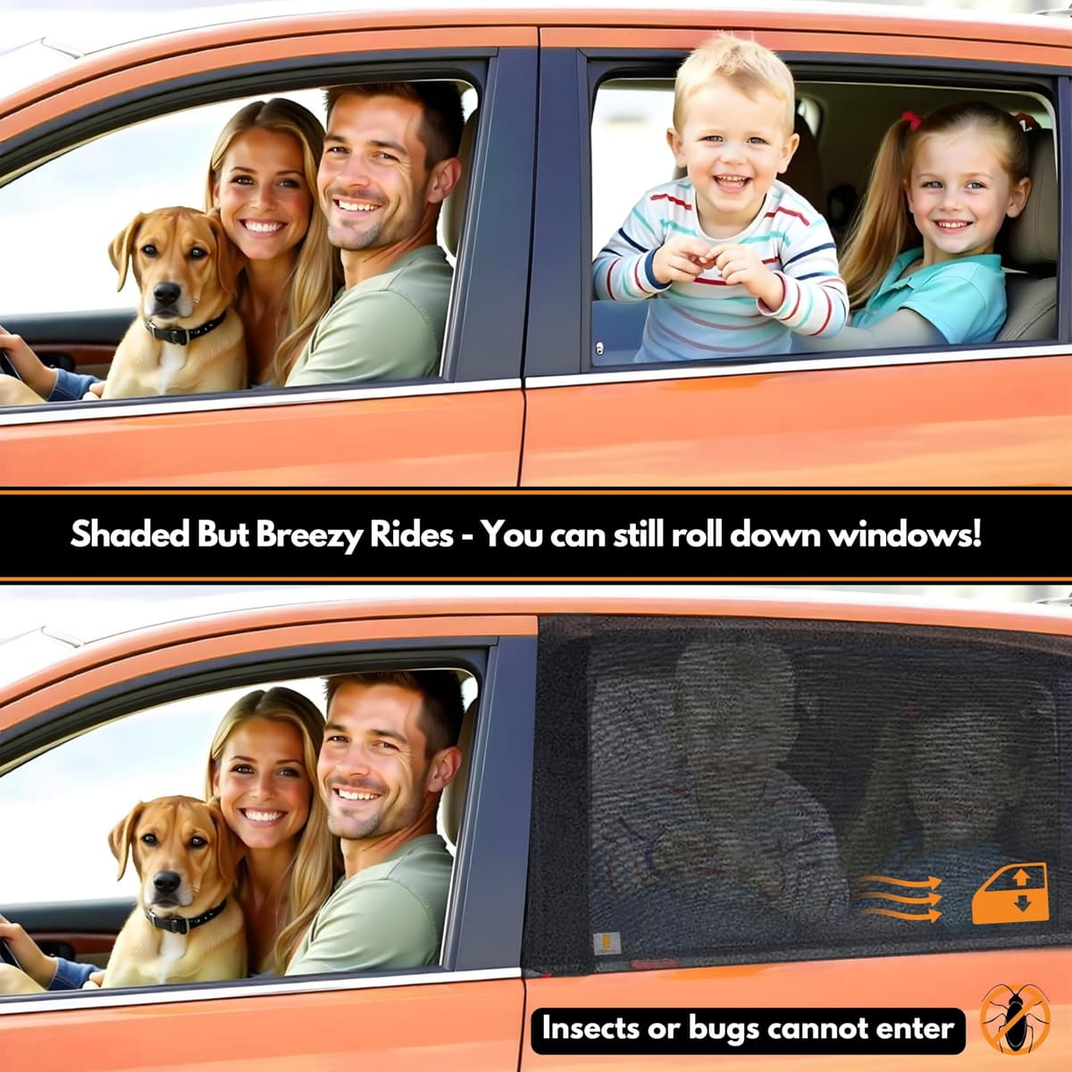 JBB Premium Car Window Shades for Baby – 2 Pack Stretchable Mesh (Fits 95% Cars) | Baby Car Sun Shades – UV Protection for Kids & Pets | Rear Side Car Window ShadesBaby | Breathable Privacy Shade — view 5
