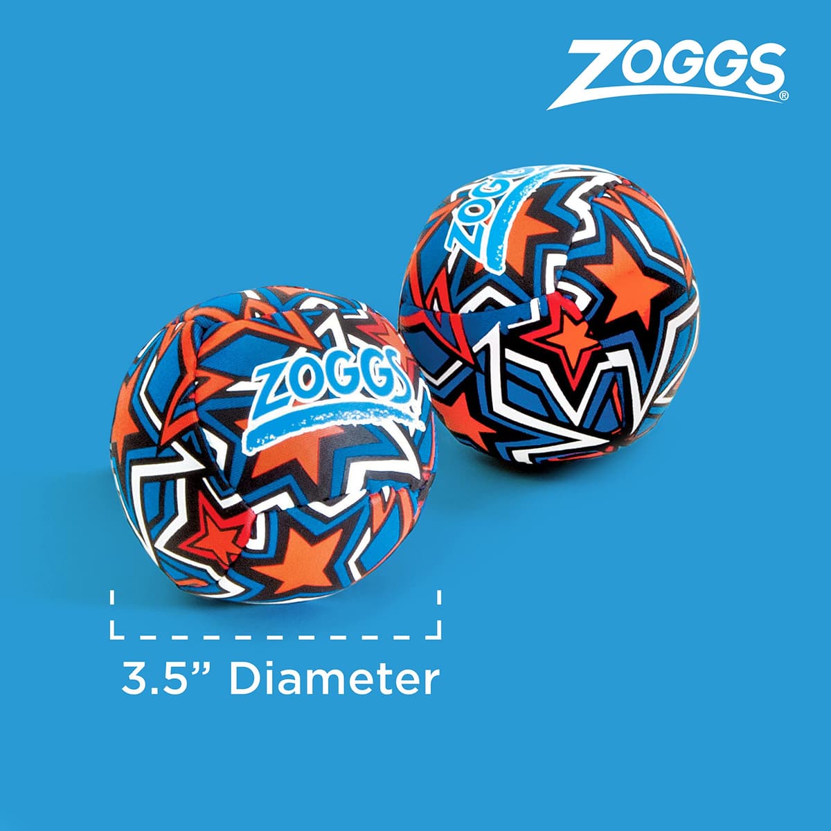 Zoggs Unisex Baby (Set of 2) Kids Water Friendly Neoprene Covered Splash Balls, Orange/Blue, Set 2 UK — view 2