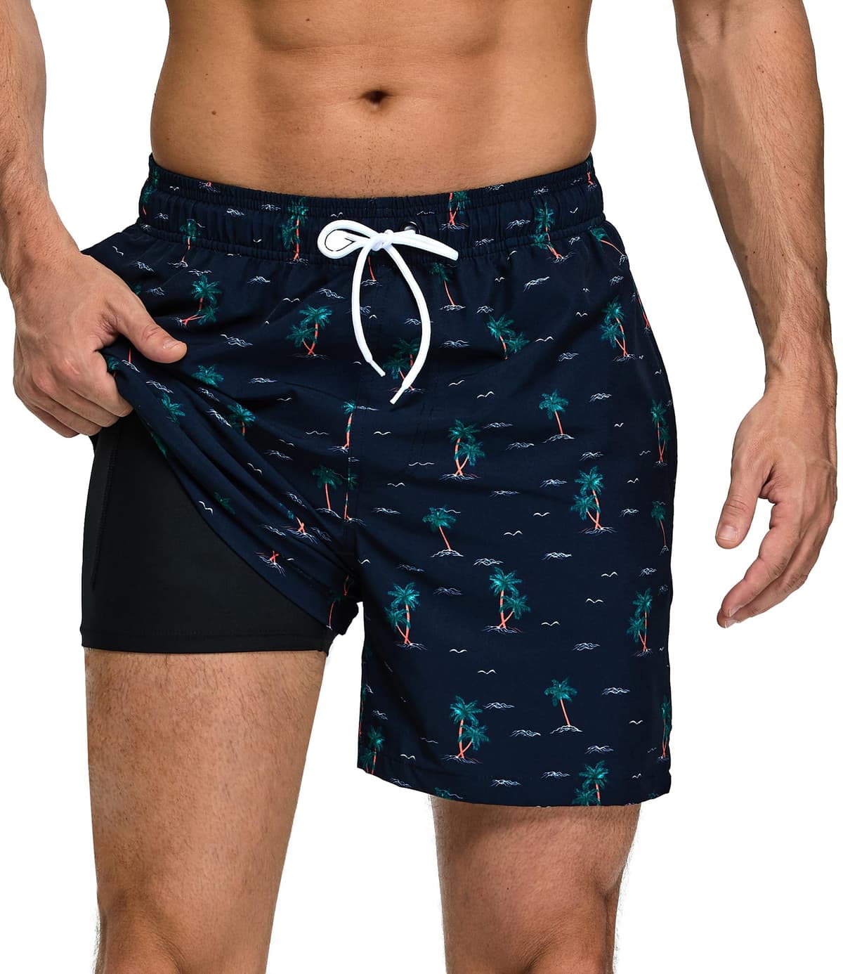 Kfnire Bañador Hombre con Forro Compresión y Bolsillos, Shorts de Baño para Natación Secado Rápido Hidrófugo Banador para Hombre — view 17