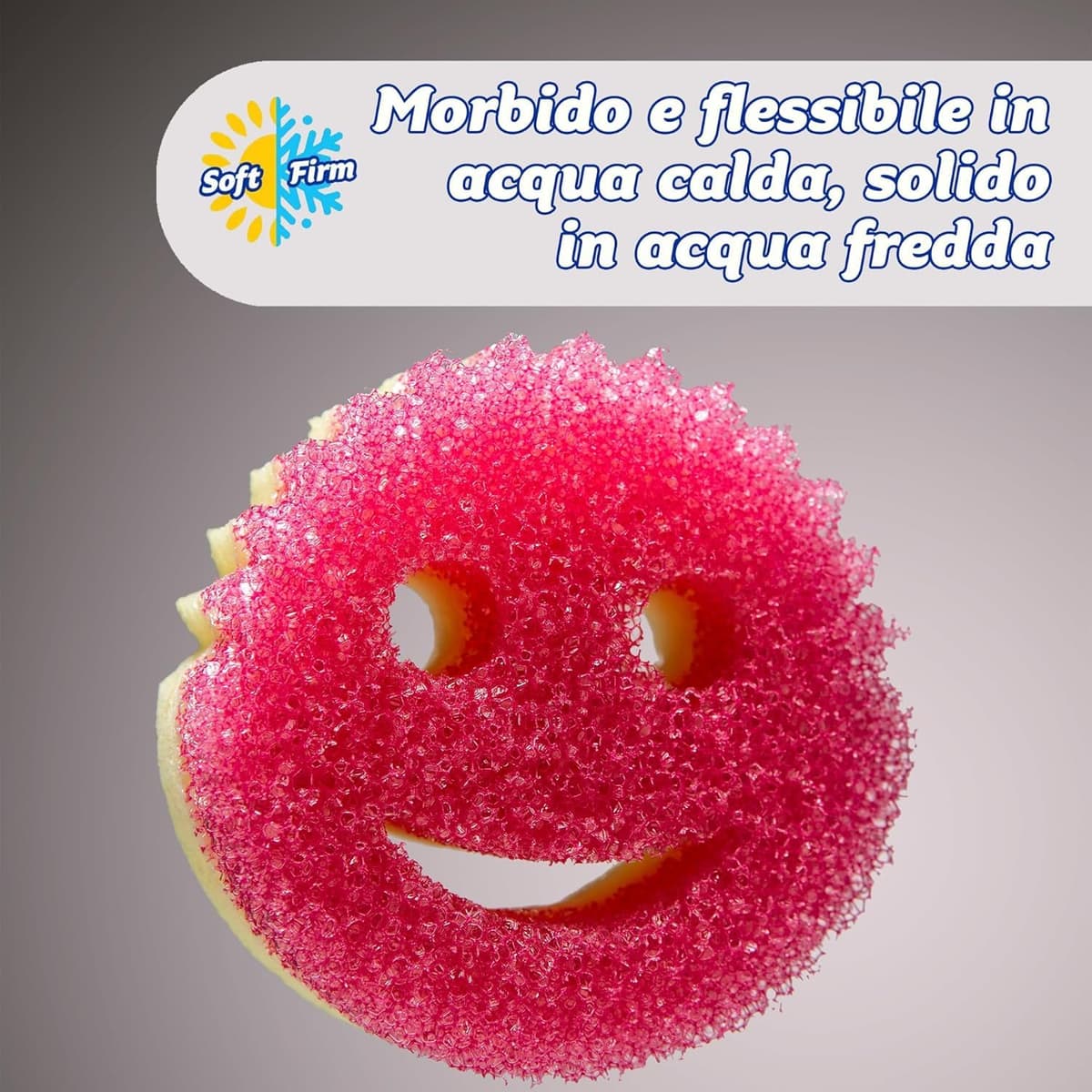 Scrubb Daddy Scrubb Mommy - Esponja abrasiva de cocina de doble cara, FlexTexture, cara sonriente, colores surtidos, 3 unidades — view 4