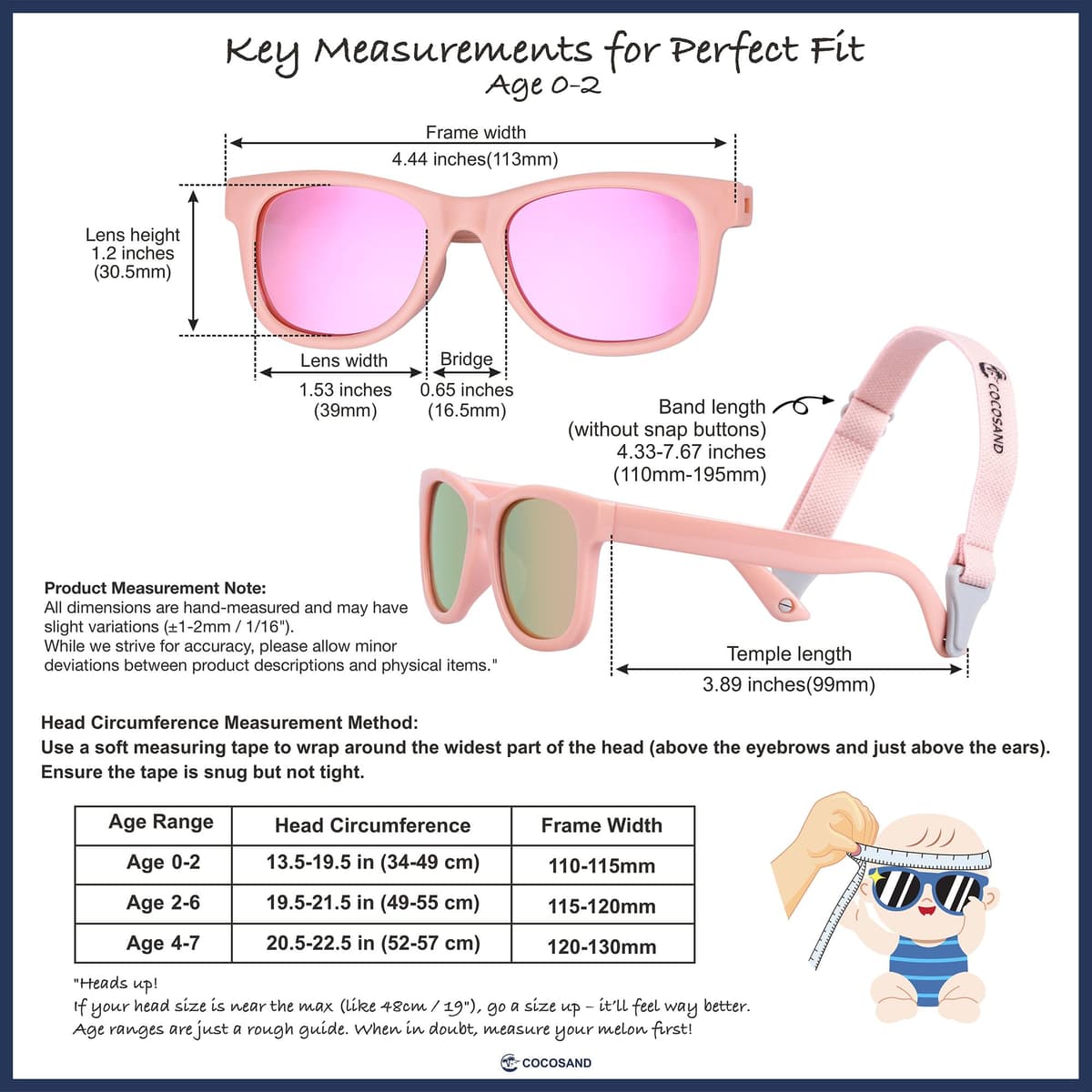 COCOSAND Baby Sunglasses with Strap Polarized Flexible Frame for Toddler Infant Girls Boys Age 0-24 Months — view 7