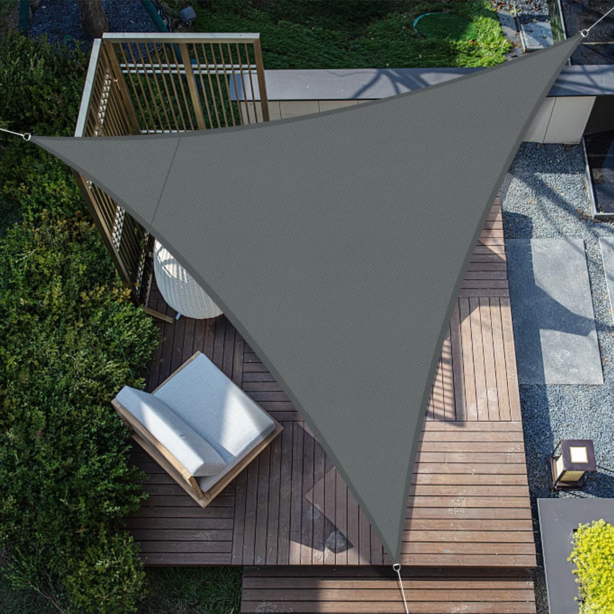 SUNNY GUARD Sun Shade Sail Triangle 4x4x4m Waterproof UV Block for Garden Outdoor Patio - Anthracite